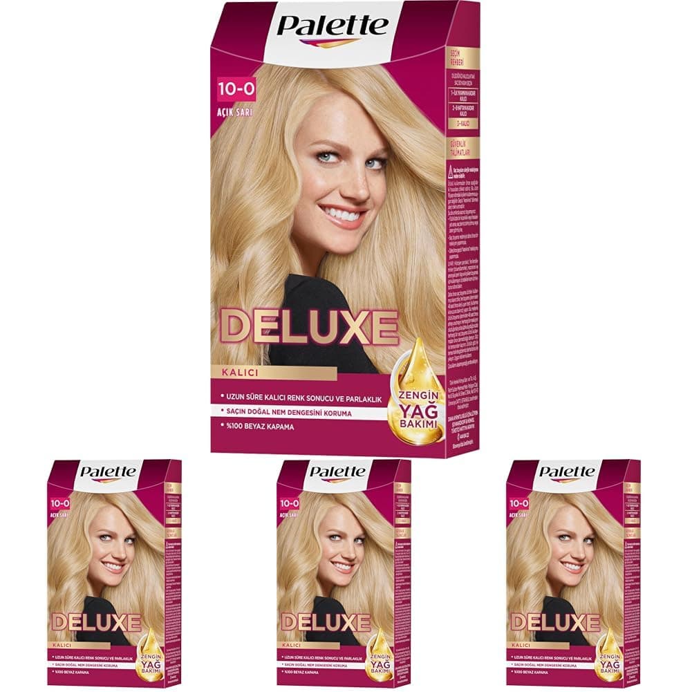 Palette Deluxe Saç Boyası 10-0 Açık Sarı 50 Mililitre (4 paketi)