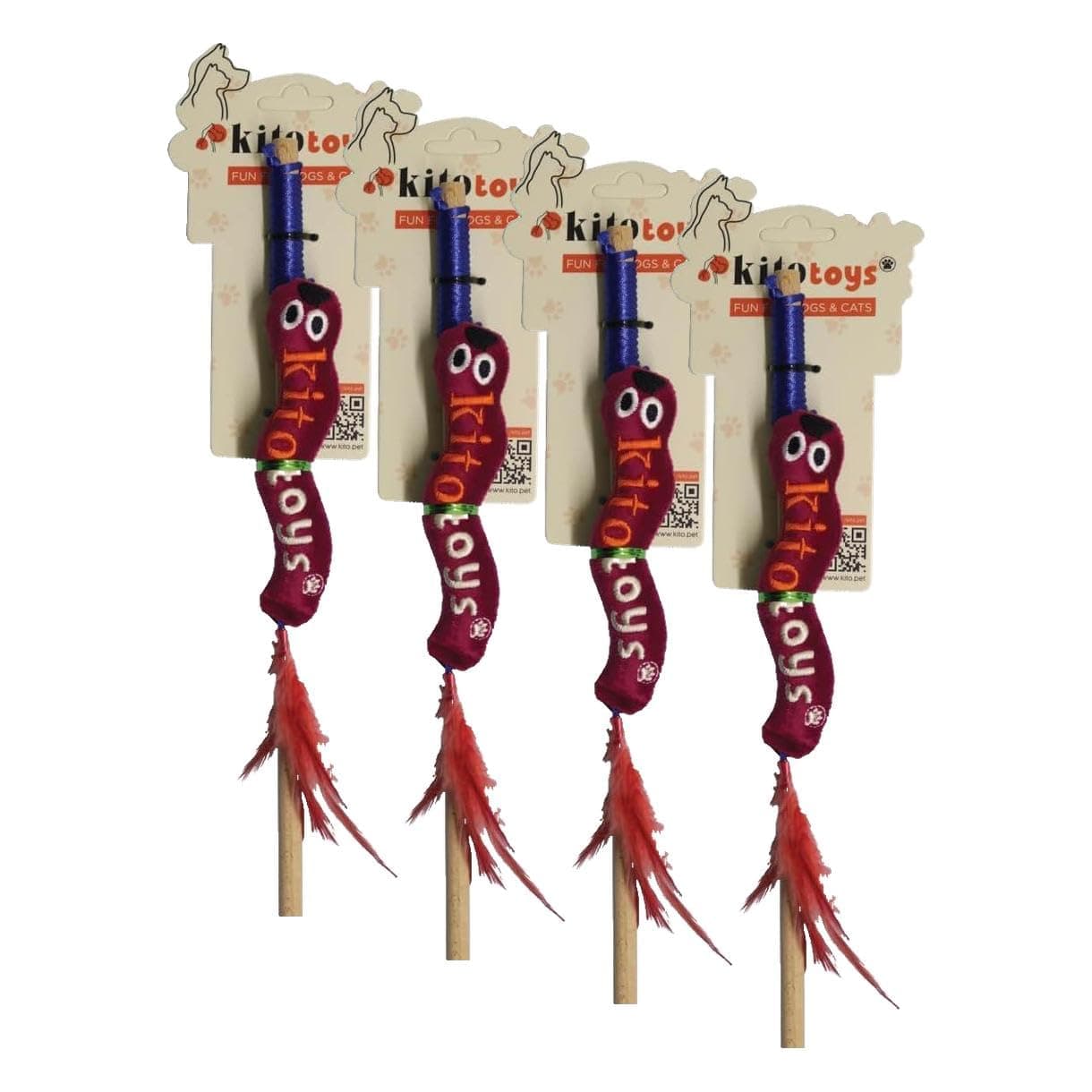 Kito Toys Solucan (Olta) Peluş Kedi Oyuncağı (4 paketi)