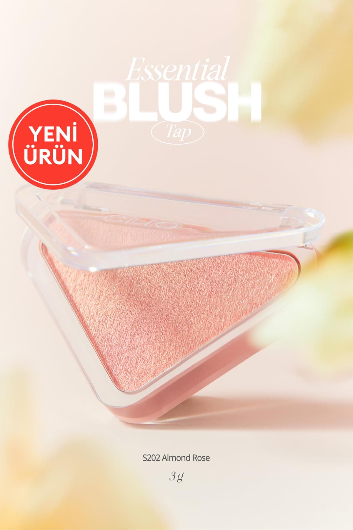 CLIO Katmanlanabilir Yumuşak Dokulu Işıltılı Bitiş Sunan Allık Essential Blush Tap (S202 Almond Rose