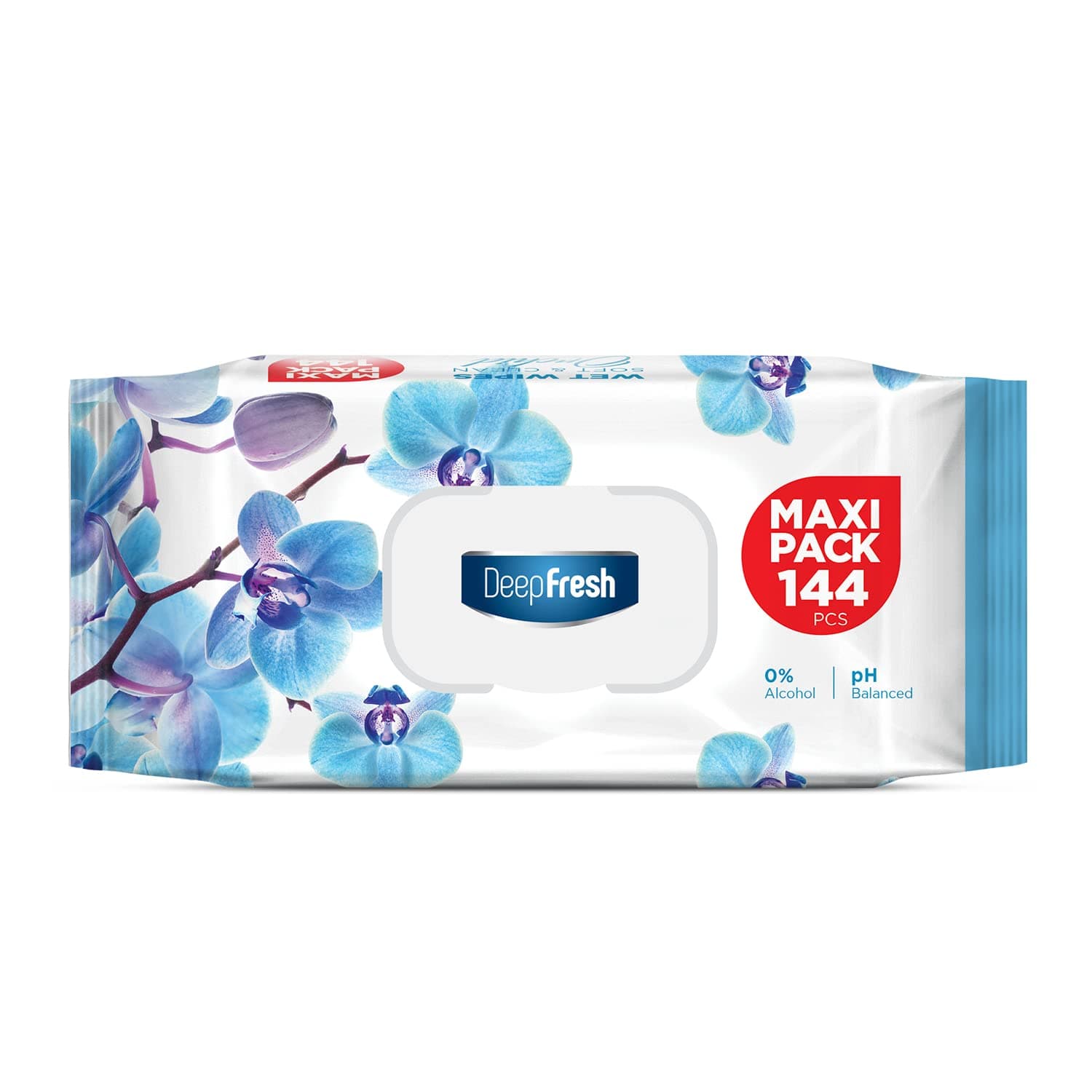 Deep Fresh Mavi Orkide Kokulu Maxi Pack 144 Yaprak Islak Mendil (1 x 144 Adet)