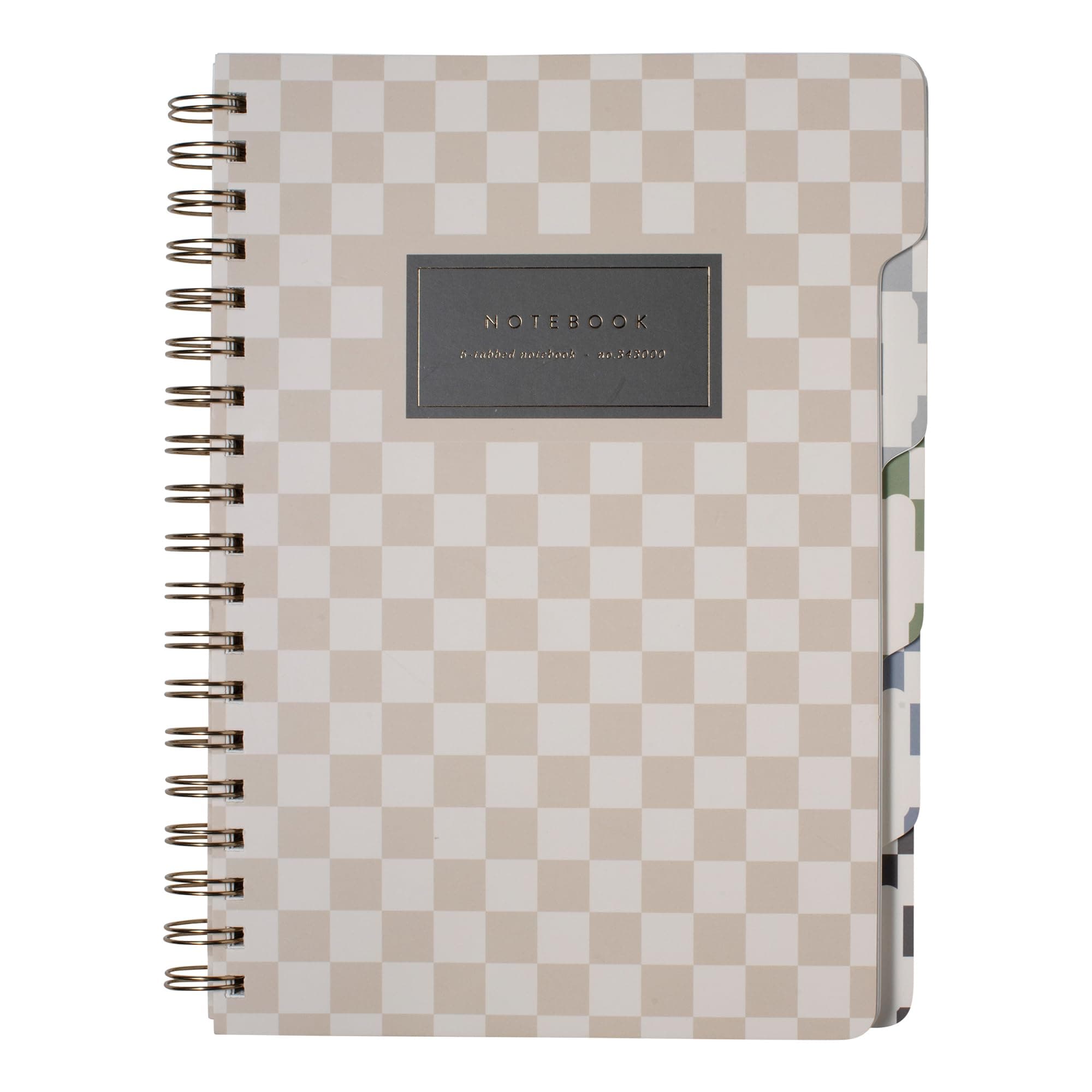Fringe Studio Büyük Sekmeli Defter, Nötr Kontroller", Esnek Ciltsiz Kapak, 5 Konu/Kalıp Kesim Bölücü, 7.25" X 10", 180 Çizgili Sayfa, Çok Renkli (343PA002FSC)