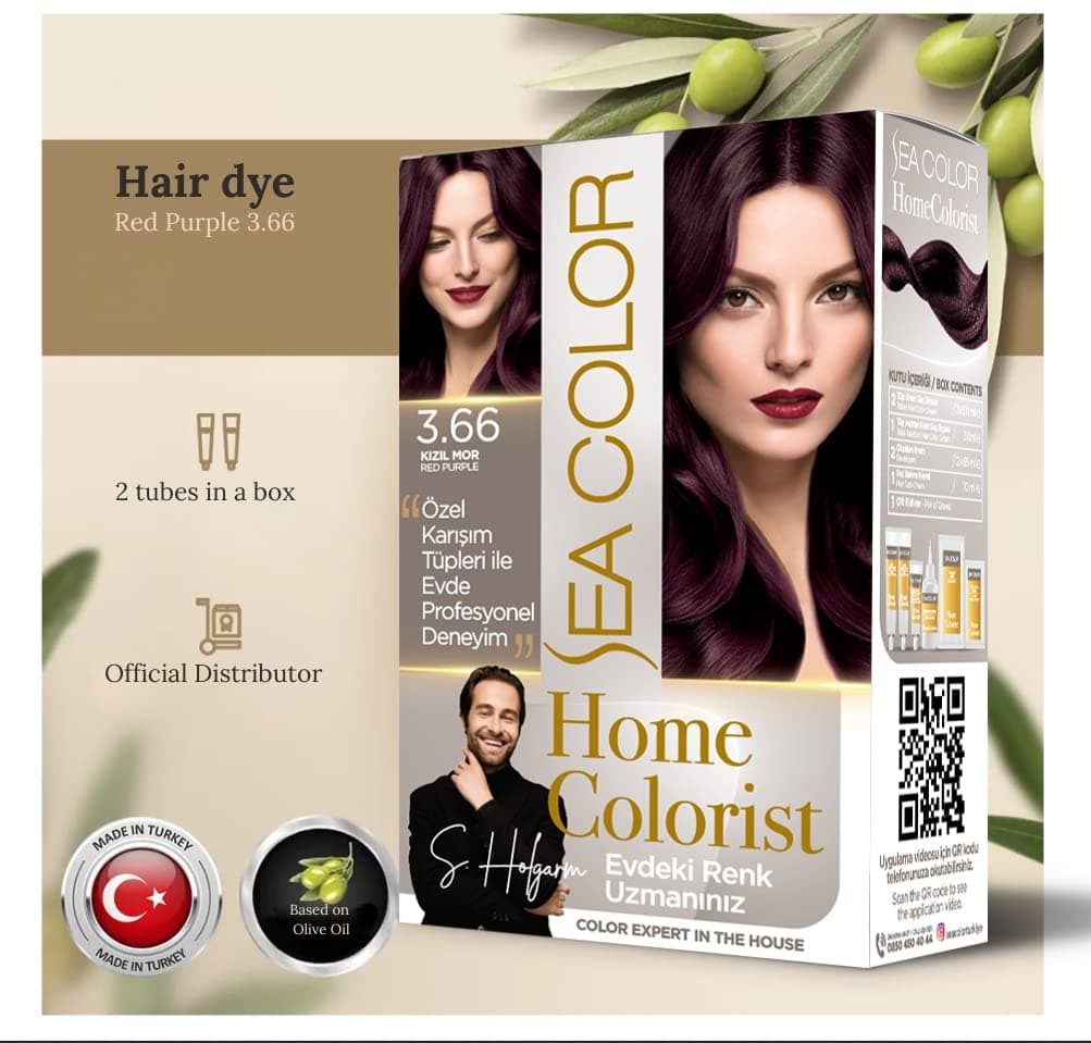 Sea Color Home Colorist Set Saç Boyası 3.66 Kızıl Mor Red Purple