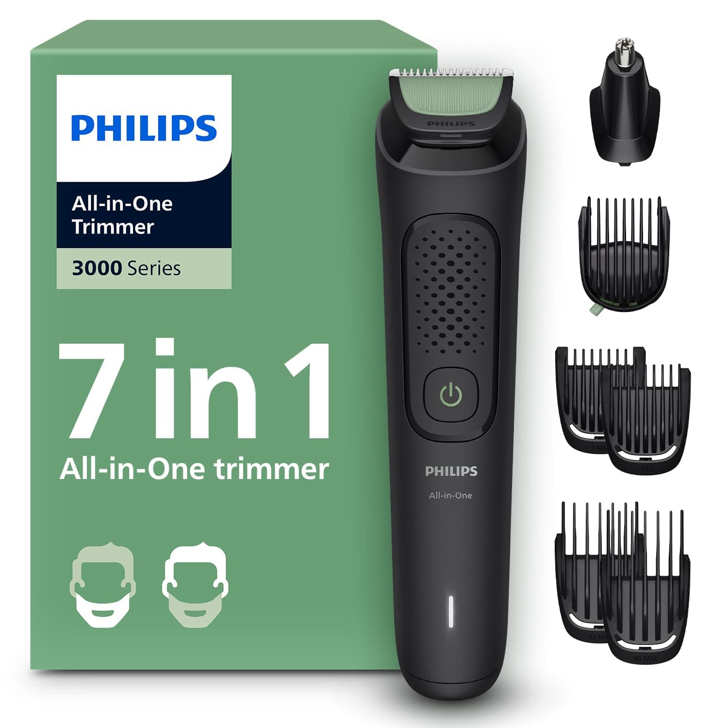 Philips 3000 Serisi 7 in 1, Erkek Bakım Seti, Yüz&Saç Tıraş Makinesi, Cilt Dostu Bıçaklar, MG3930/15