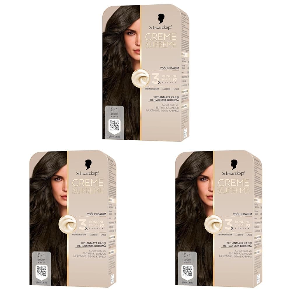 Schwarzkopf Creme Supreme Saç Boyası 5-1 Soğuk Kahve (3 paketi)