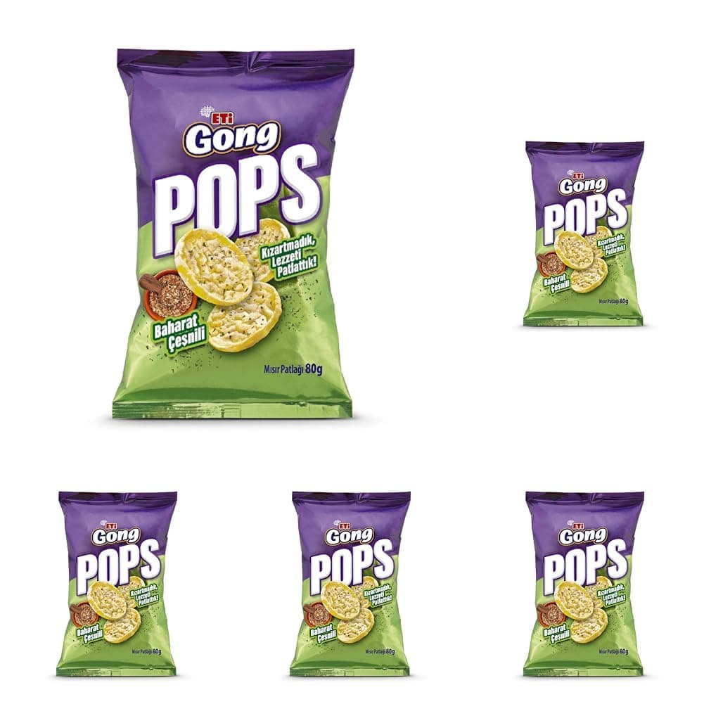 Eti Gong Pops Baharatlı Mısır Patlağı 80 g 5li paket
