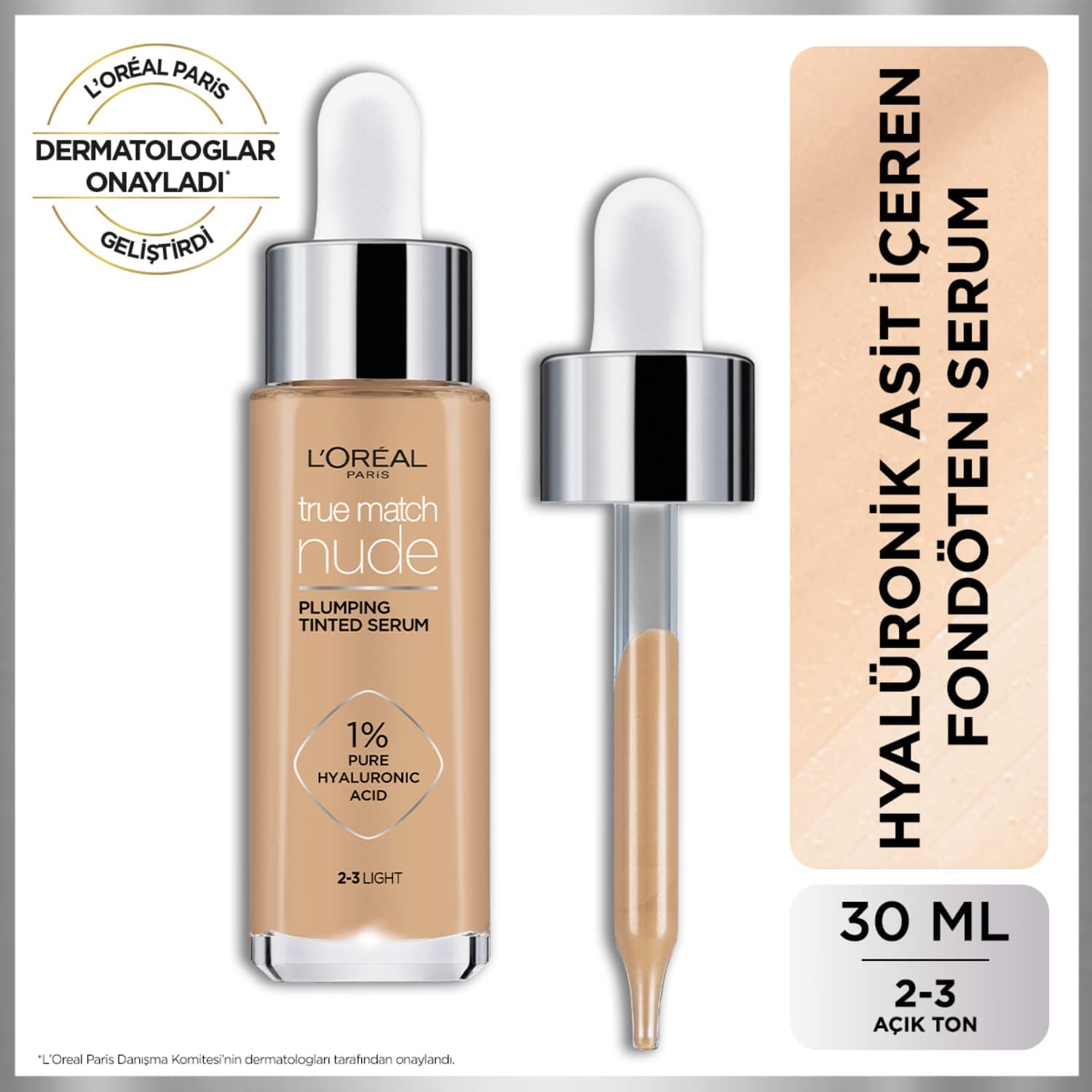 L'Oreal Paris essie True Match Nude Serum Fondöten (2-3 Light, 30 ml)