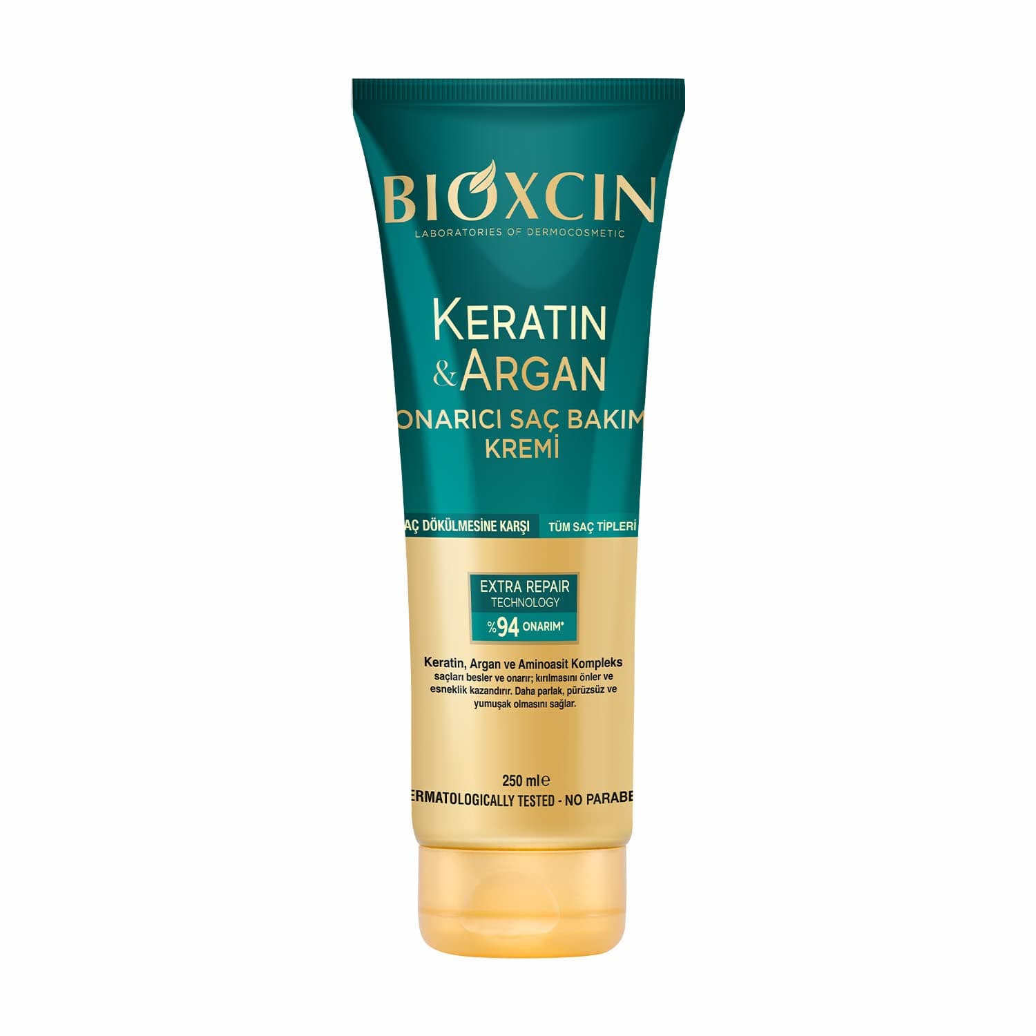 Bioxcin Keratin & Argan Onarıcı Saç Bakım Kremi – Yıpranmış ve Hasar Görmüş Saçlar İçin – 250 ml – BioComplex B11, Hidrolize Keratin ve Argan Yağlı