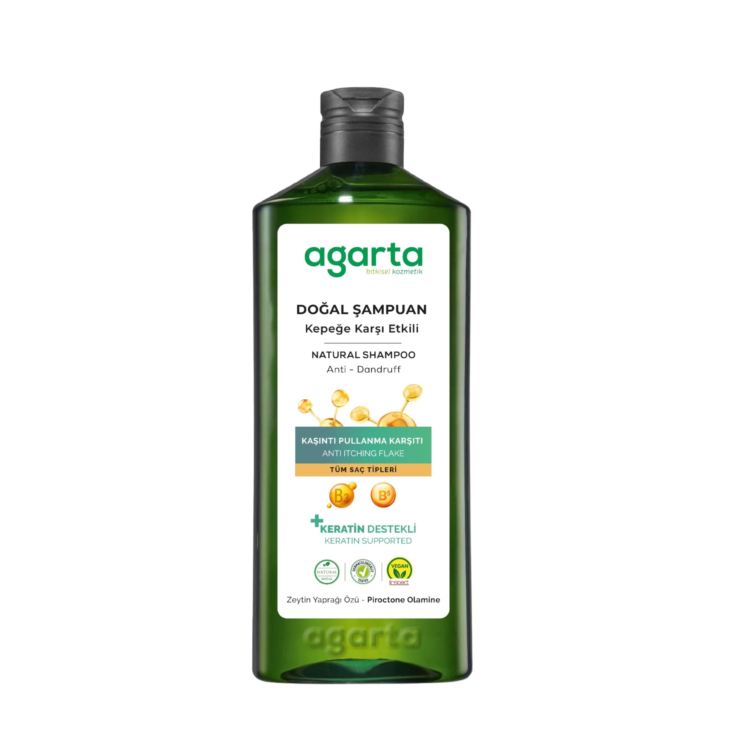 Agarta Doğal Kepeğe Karşı Etkili Şampuan 400 ml (VEGAN,TUZSUZ)
