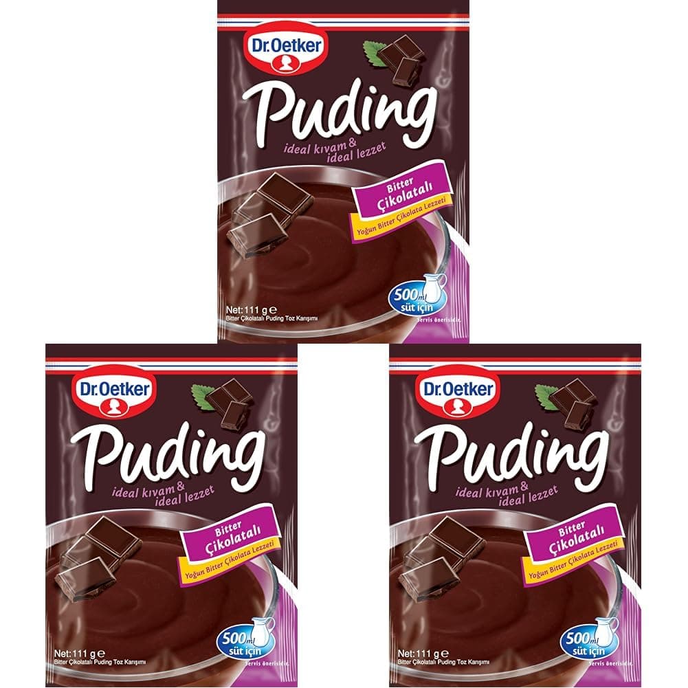 Dr. Oetker Puding Bitter Çikolatalı 111 Gr 3lü paket