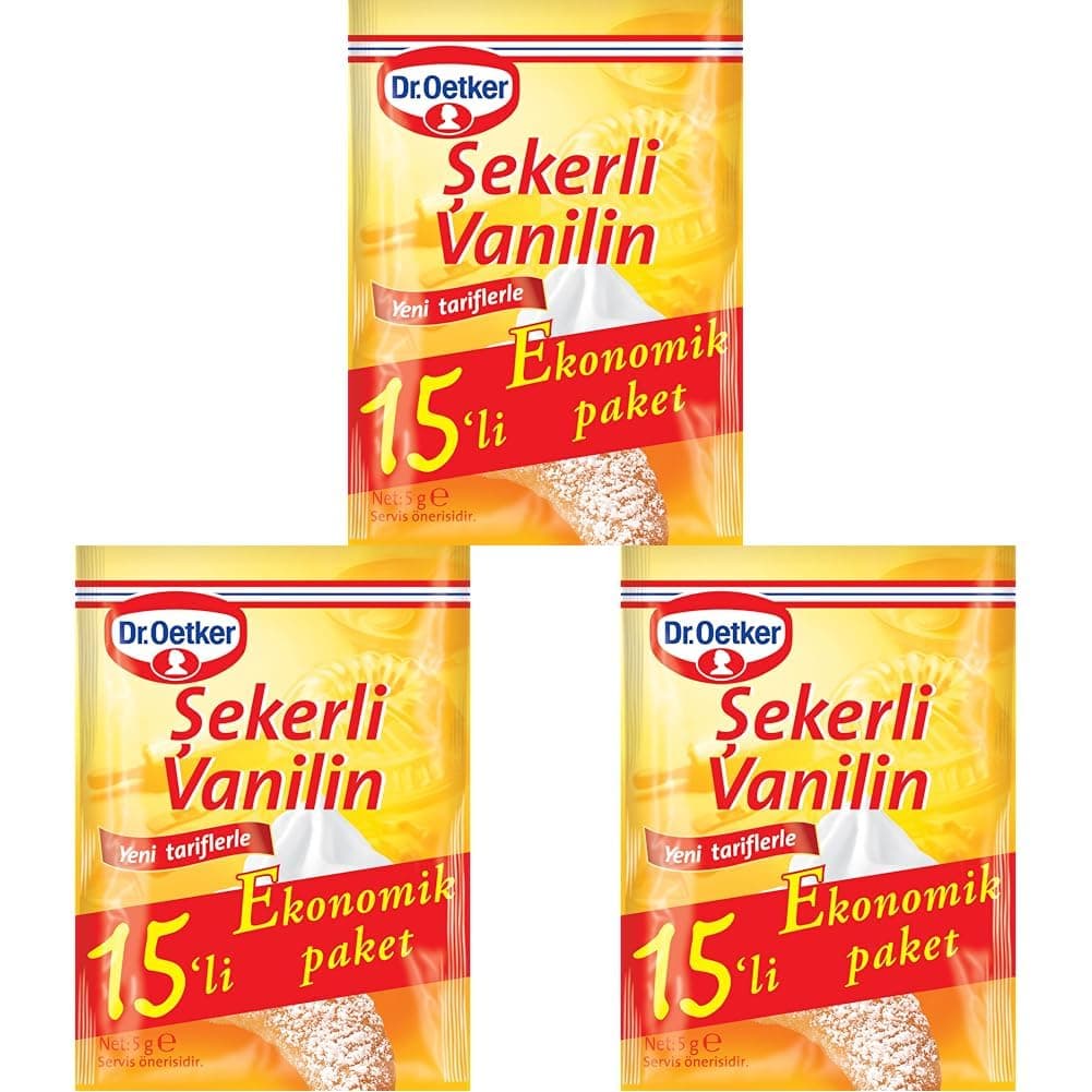 Dr. Oetker Şekerli Vanilin 15'li (1 x 15 Adet) 3lü paket