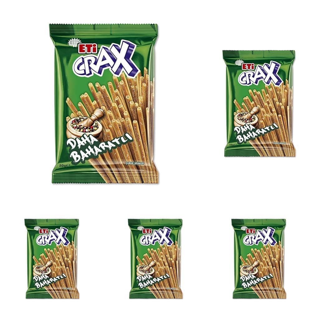 Eti Crax Baharatlı Çubuk Kraker 80 g 5li paket