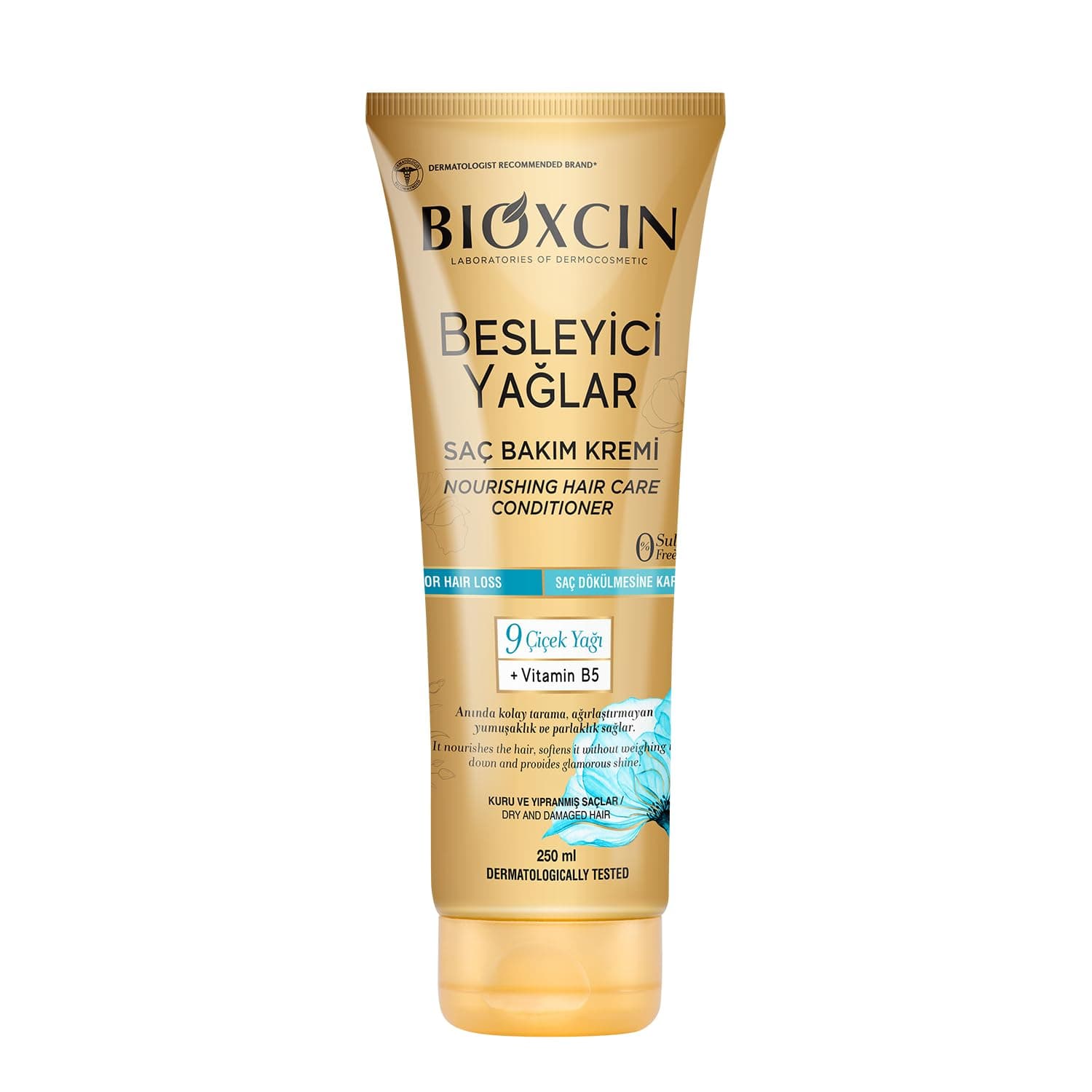 Bioxcin Besleyici Saç Bakım Kremi – 9 Çiçek Yağı, B5 Vitamini ve BioComplex B11 İçeren Yoğun Nemlendirici Krem – 250 ml – Kuru ve Yıpranmış Saçlar İçin