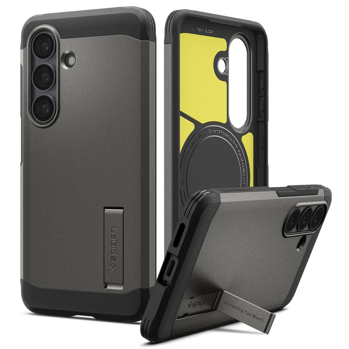 Spigen Galaxy S26 Plus ile Uyumlu Magnet Kılıf Tough Armor Mag Fit Gunmetal - ACS11052