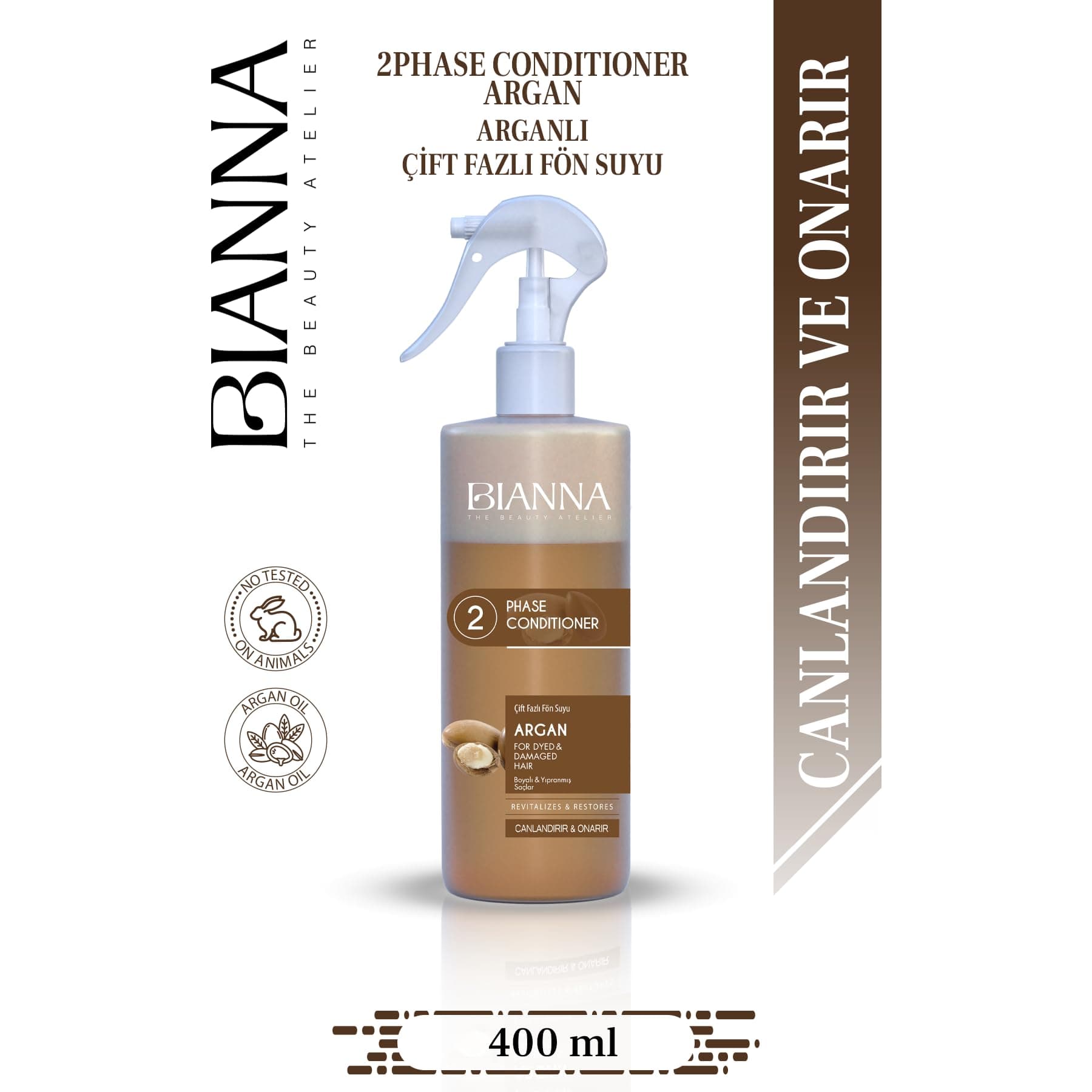 Çift Fazlı Argan İçeren Fön Suyu | Canlandırır & Onarır - 400ml