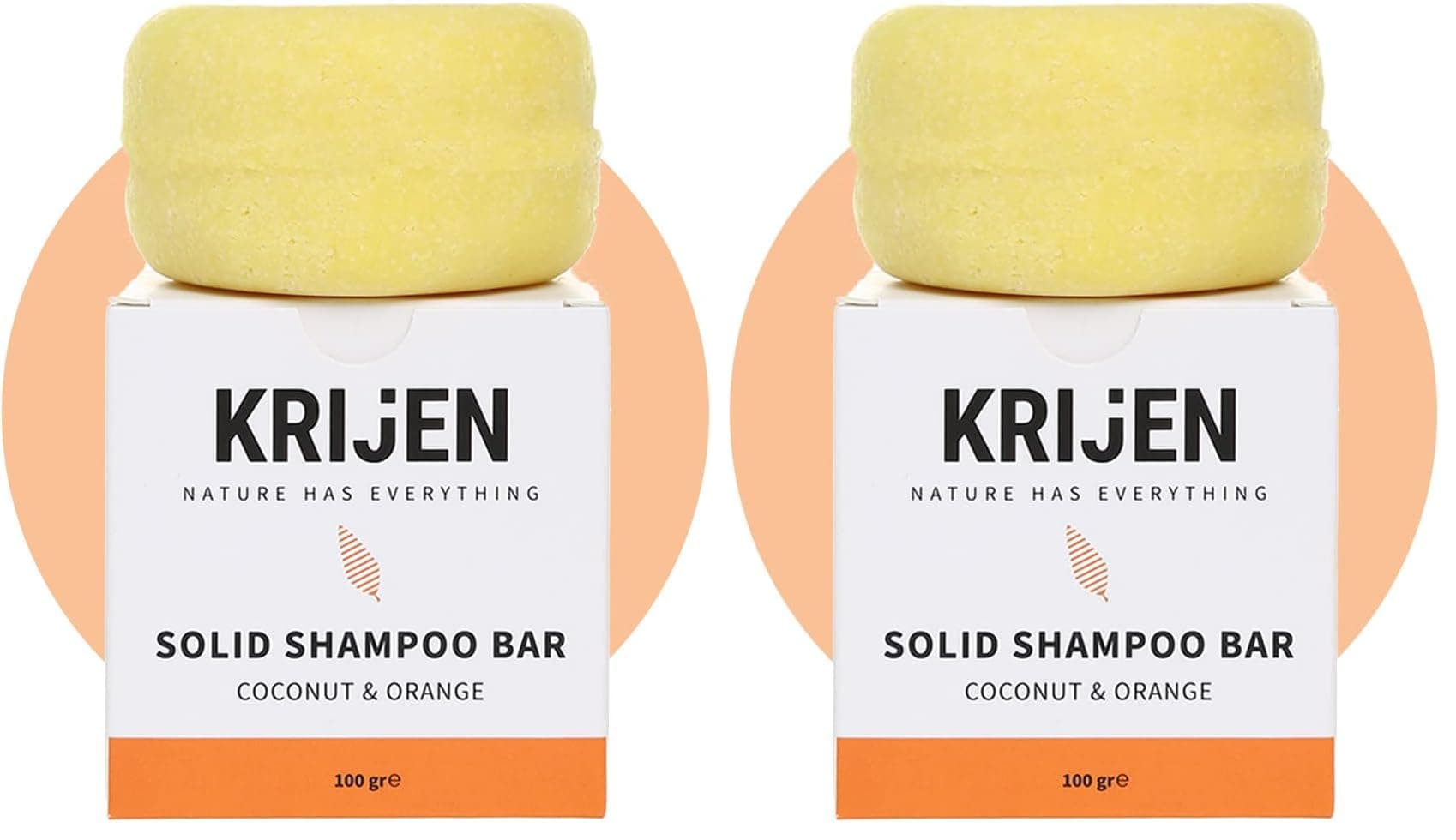 Krijen Hindistan Cevizi & Portakal Kabuğu Katı Şampuan 100 Gr (2 paketi)