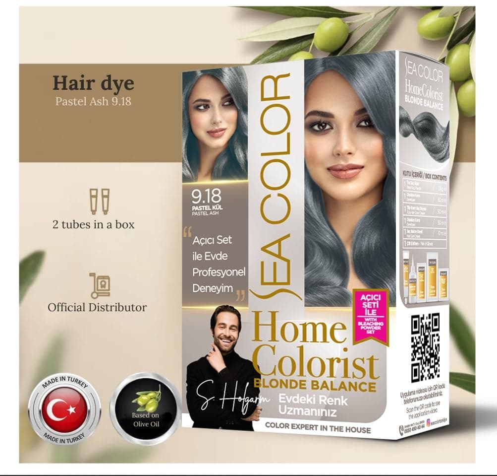 Sea Color Home Colorist Set Saç Boyası 9.18 Pastel Kül Pastel Ash (Blonde Balance)