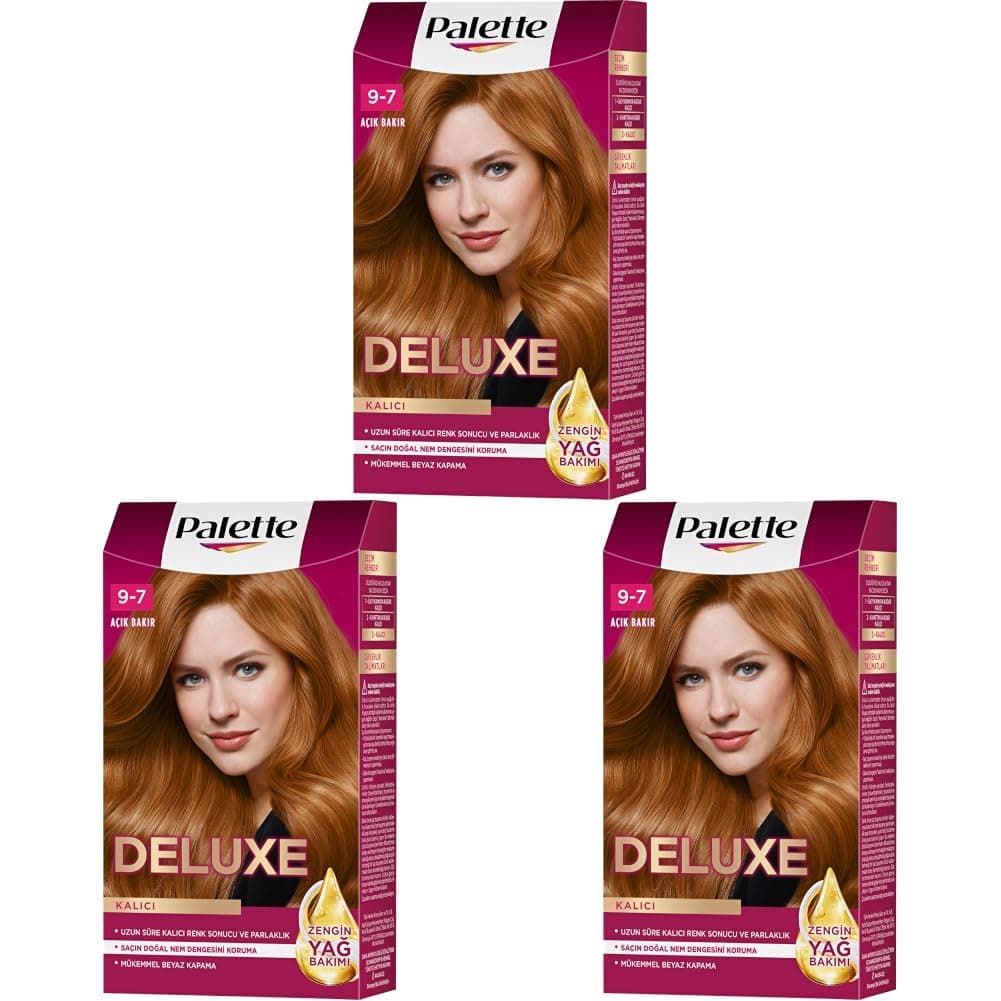 Palette Deluxe Saç Boyası 9-7 Açık Bakır 50 Mililitre (3 paketi)