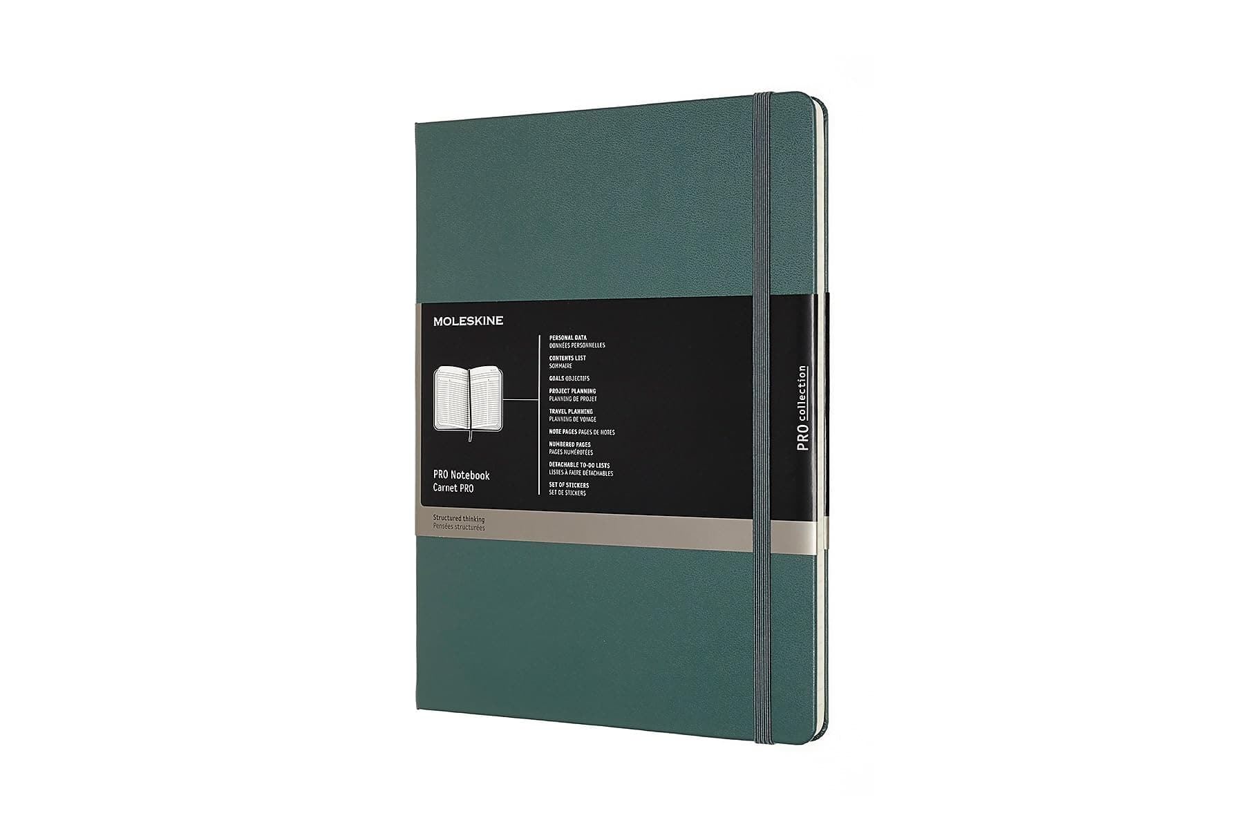 Moleskine Pro Notebook Profesyonel Çalışma Not Defteri (Elastik Kilitli Sert Kapak, Ekstra Büyük 19 x 25 cm, 192 Sayfa) Orman Yeşili