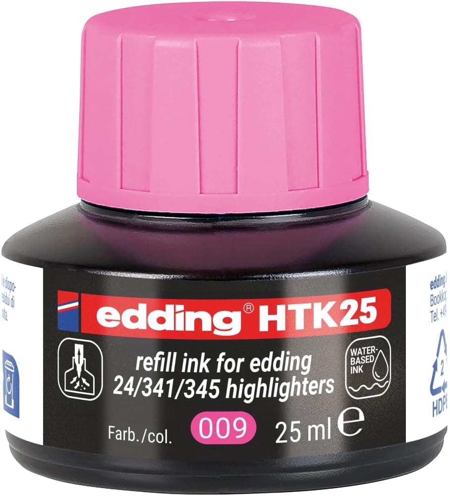 edding HTK25 fosforlu kalem yedek mürekkep pembe