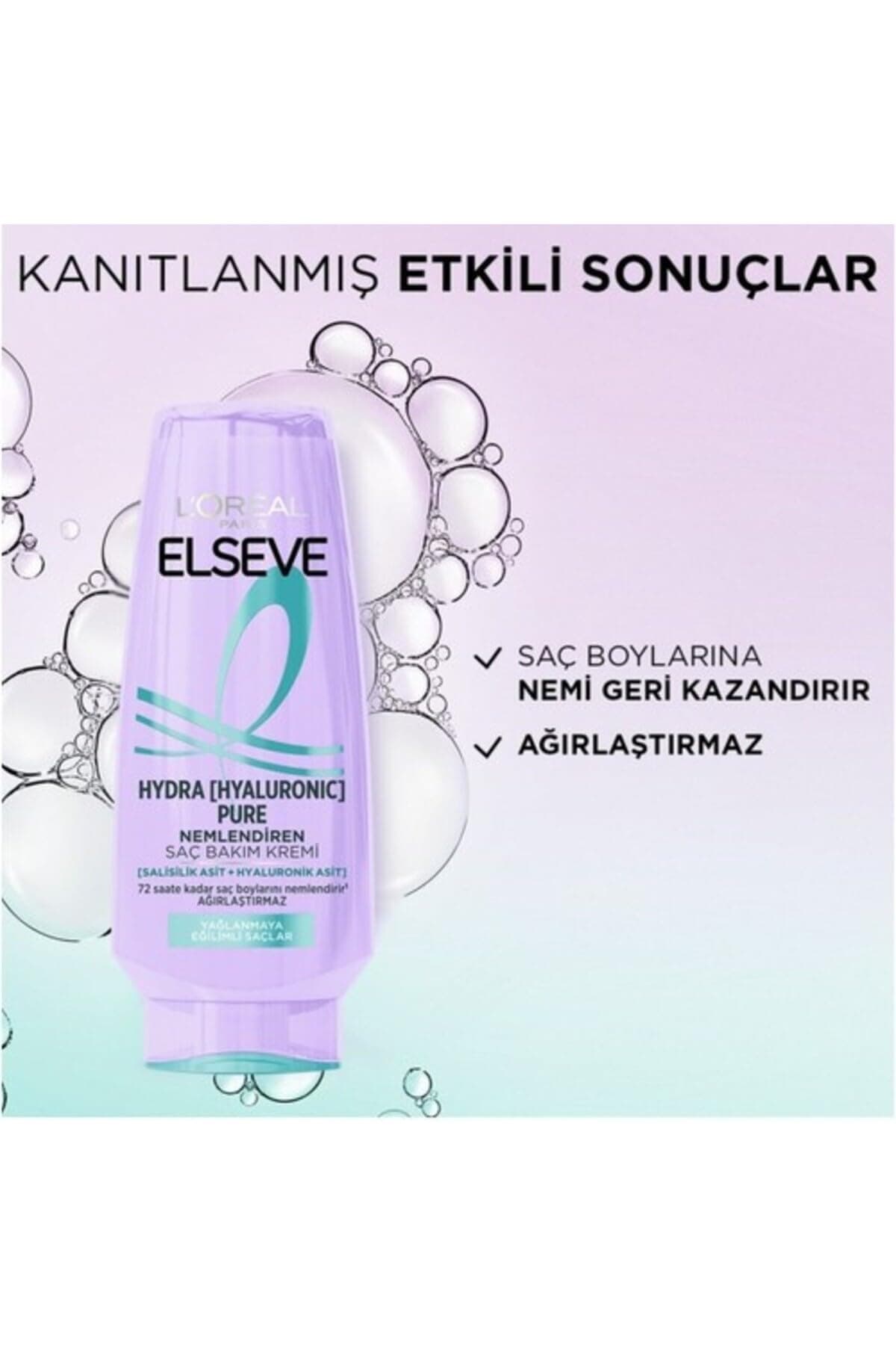 L'Oréal Paris Elseve Hydra [Hyaluronic] Pure Salisilik Asit içeren Yağlanma Karşıtı Nemlendirici Saç Kremi 250ml