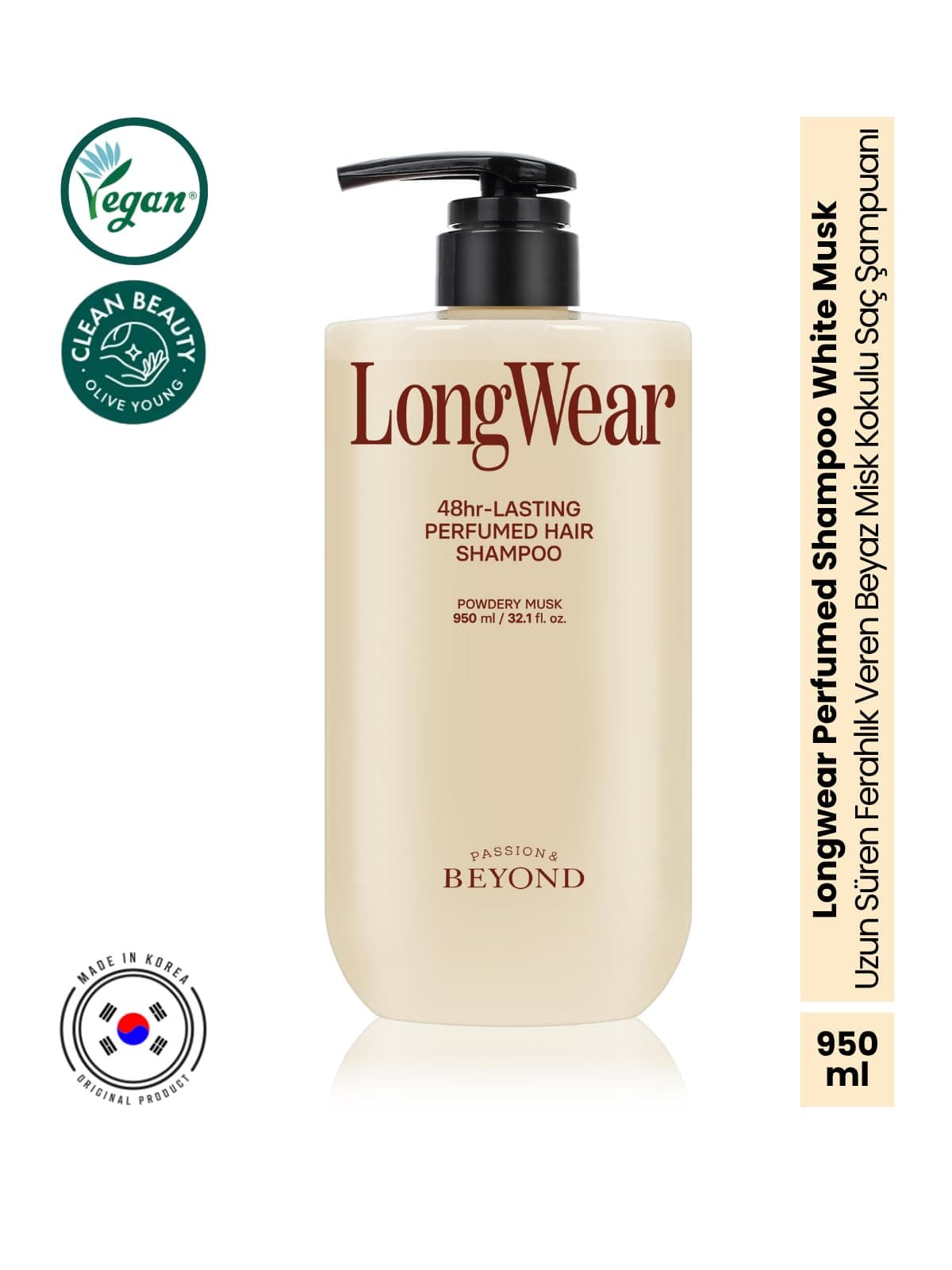 PASSION & BEYOND Longwear Perfumed Shampoo White Musk 950 ml Panthenol Nemlendirici Şampuan