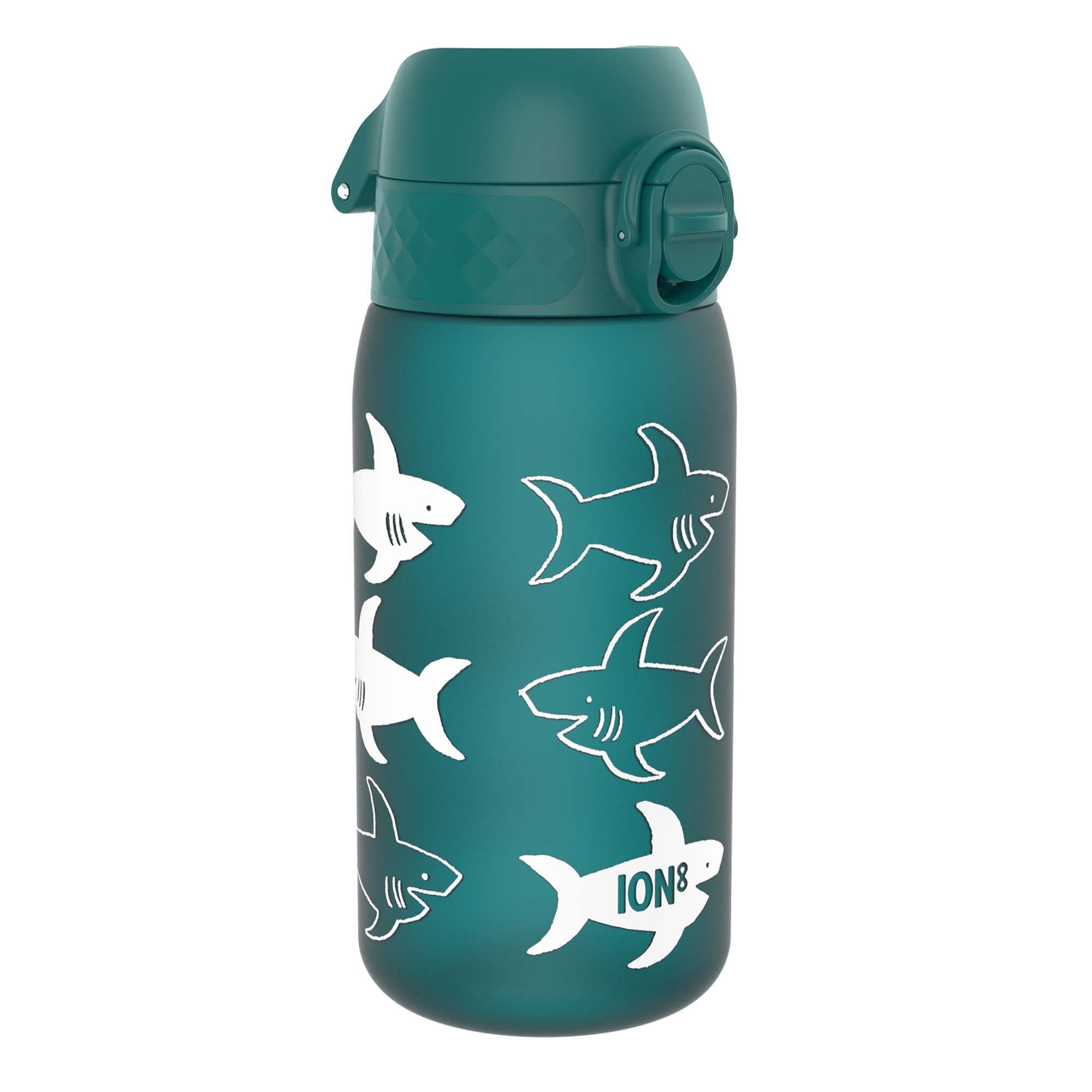 ion8 Çocuk içecek şişesi, 350 ml, sızdırmaz, tek elle açılır, bulaşık makinesinde yıkanabilir, BPA içermez, katlanır kapak, taşıma sapı, yolculuk için sızdırmaz, kolay temizlenir, iklime zarar vermez,