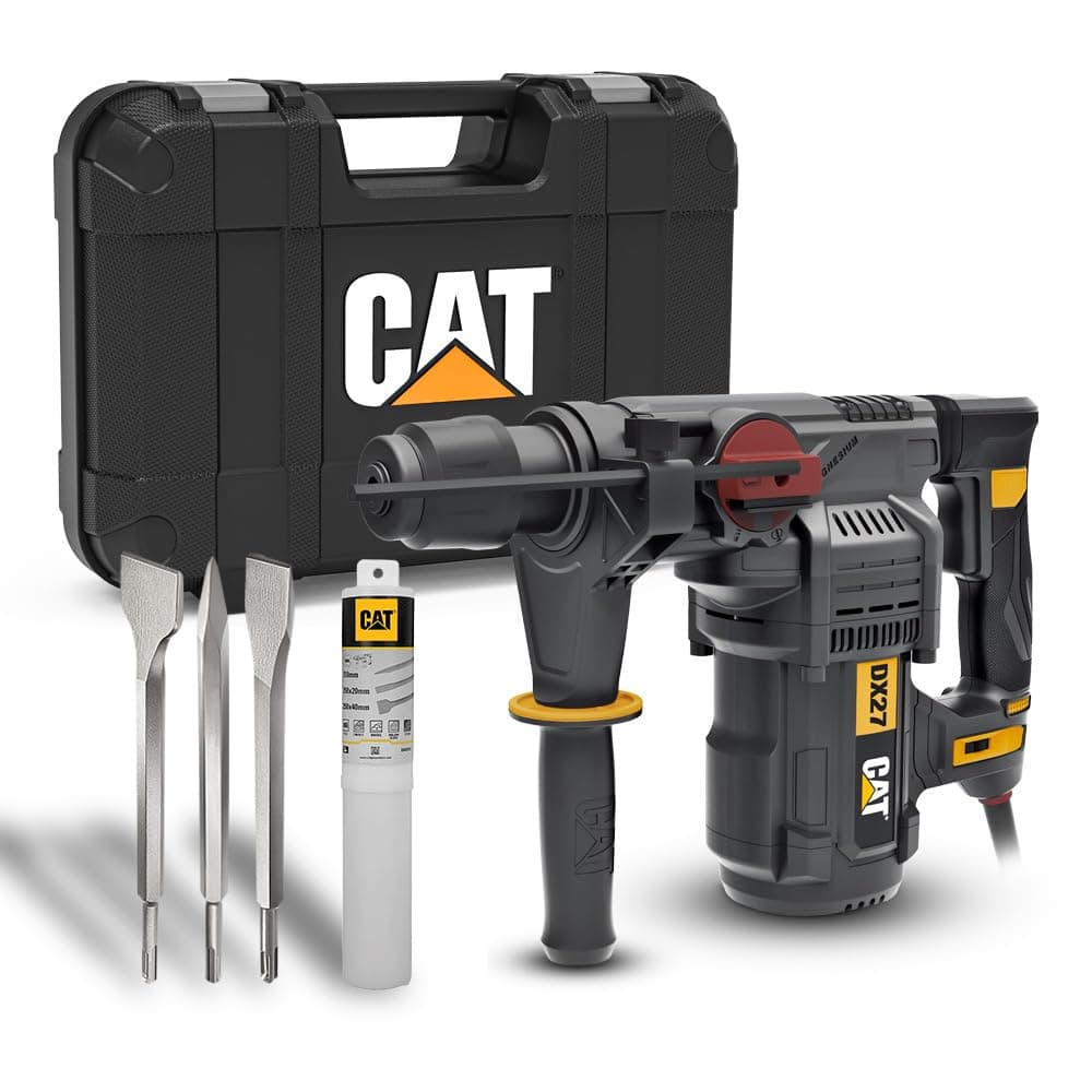 CAT DX27SET 1500Watt 5.0J 32MM Profesyonel SDS-Plus Kırıcı/Delici + DA03903 3 Parça Kırıcı Uç Seti