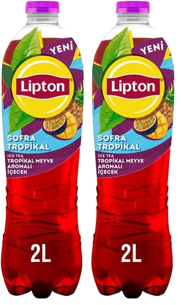 Lipton Ice Tea Tropikal Meyve Aromalı Soğuk Çay, Pet, 2 Litre 2li paket