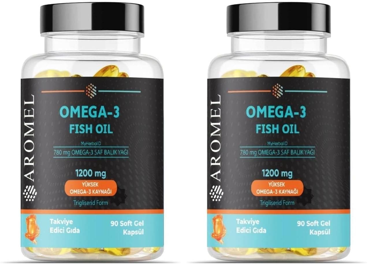 Aromel Omega 3 Balık Yağı 90 ad Softgel 1200 mg Yüksek Omega Kaynağı (2 paketi)