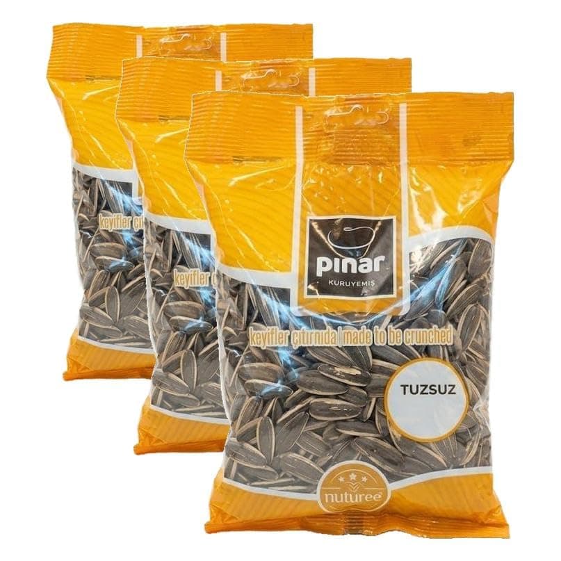 Pınar Kavrulmuş Ala Ayçekirdeği Tuzsuz 200 gr Şeffaf (3 paketi)