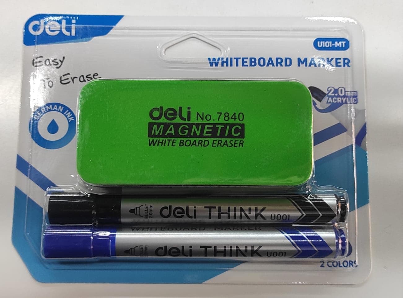Deli Whiteboard Marker 2.00 mm ve Silgi Blisterli