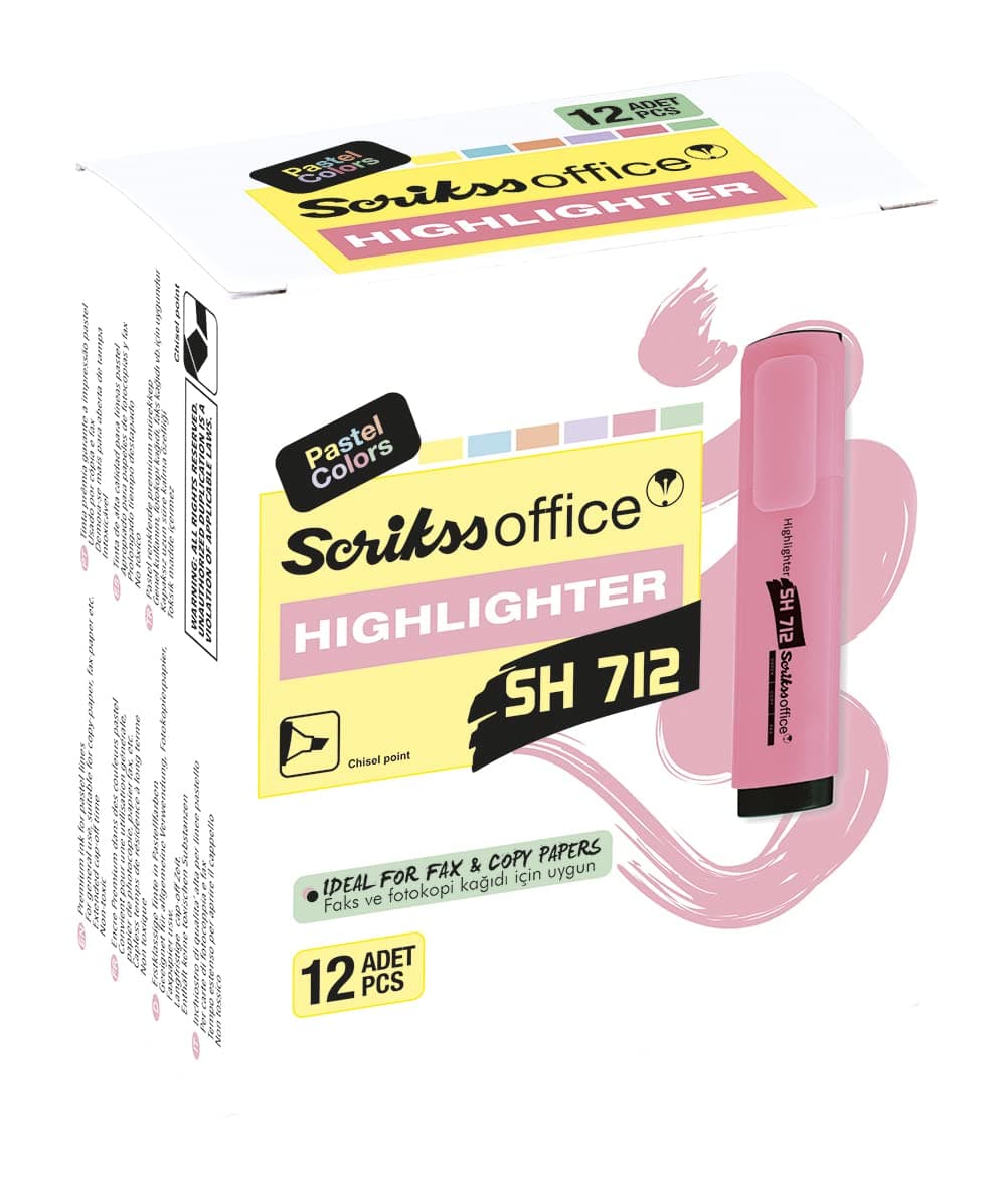 Scrikss Office Sh712 Fosforlu Pastel Kalem 12'lik Ambalaj Pastel Yeşil