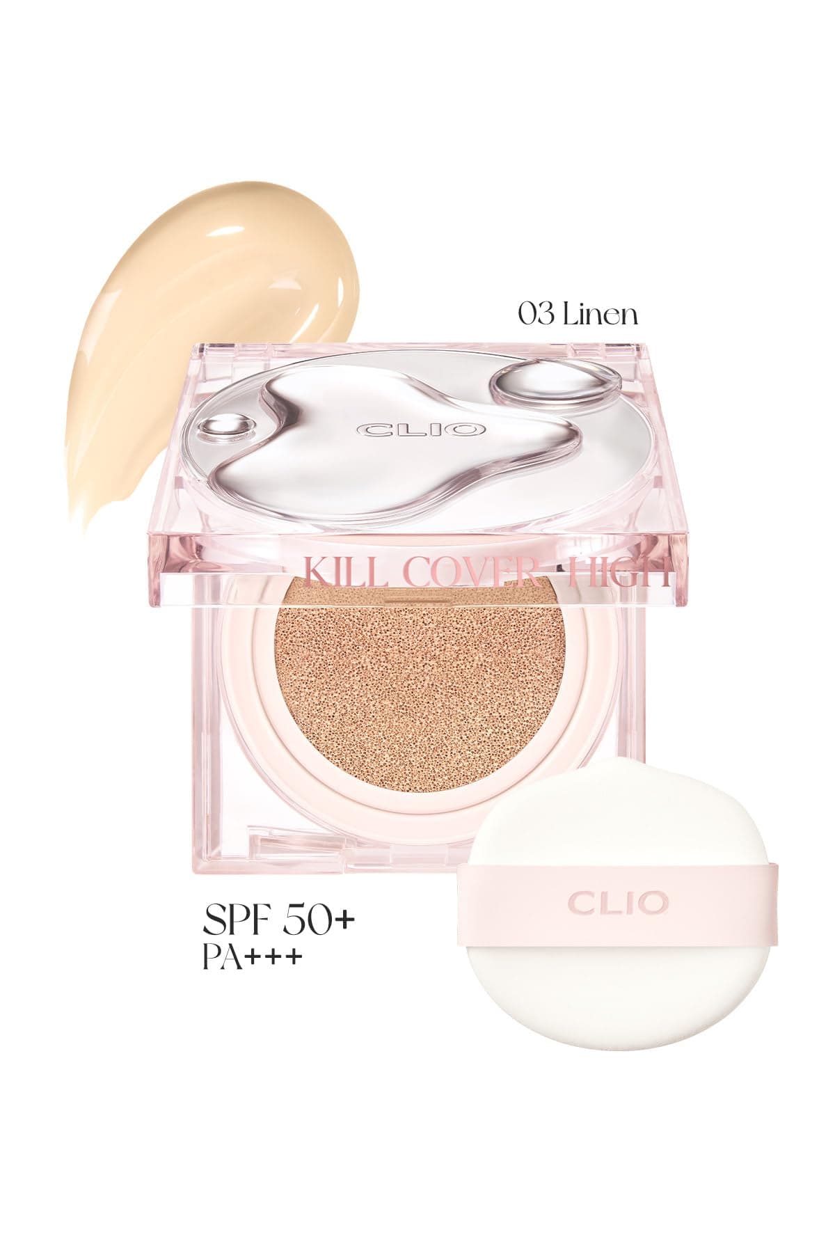 CLIO Nem ve Parlaklık Sağlayan Cushion Kill Cover High-Glow Cushion + Refill SPF50+ PA++++ 3 Linen