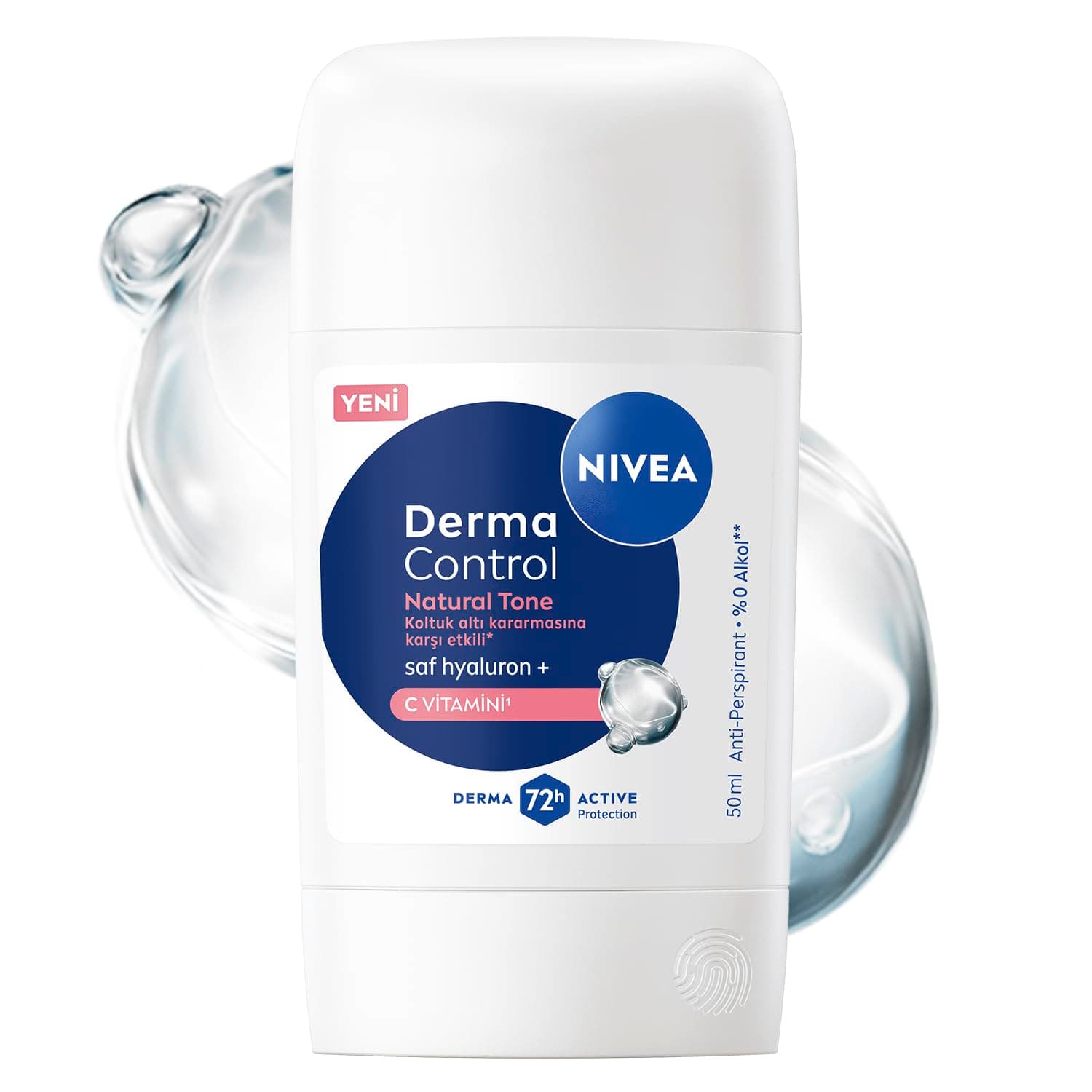 NIVEA Kadın Stick Deodorant Derma Control Natural Tone 50 ml, Koltuk Altı Kararmasına Karşı Etkili, Eşit Cilt Tonu, 72 Saat Anti Perspirant Koruma, C Vitamini, Hyaluronik Asit, Alkol İçermez