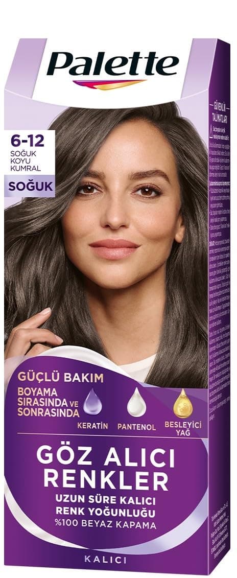 Palette Göz Alıcı Renkler 6-12 Soğuk Koyu Kumral Saç Boyası