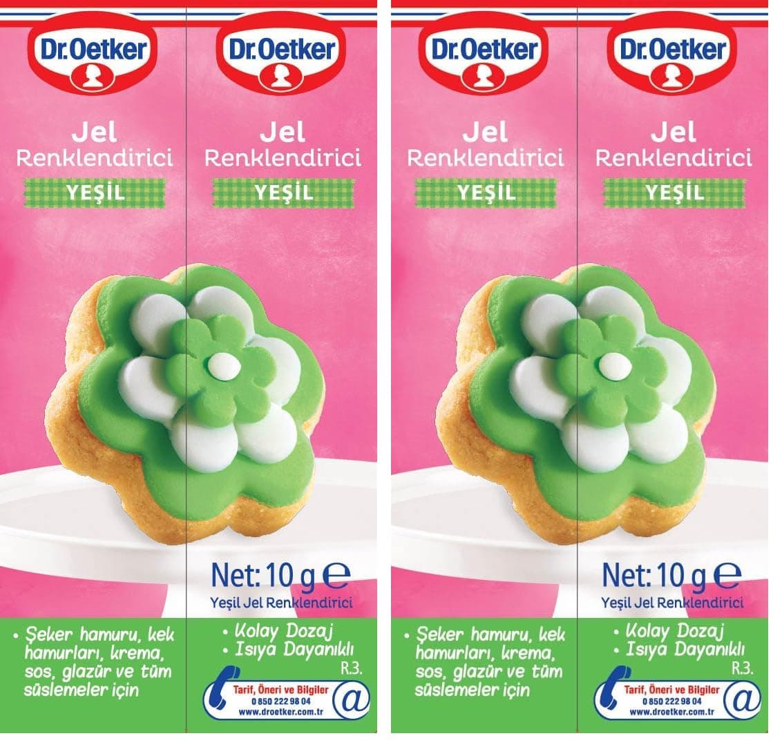 Dr. Oetker Jel Renklendirici - Yeşil, 10 Gr 2li paket