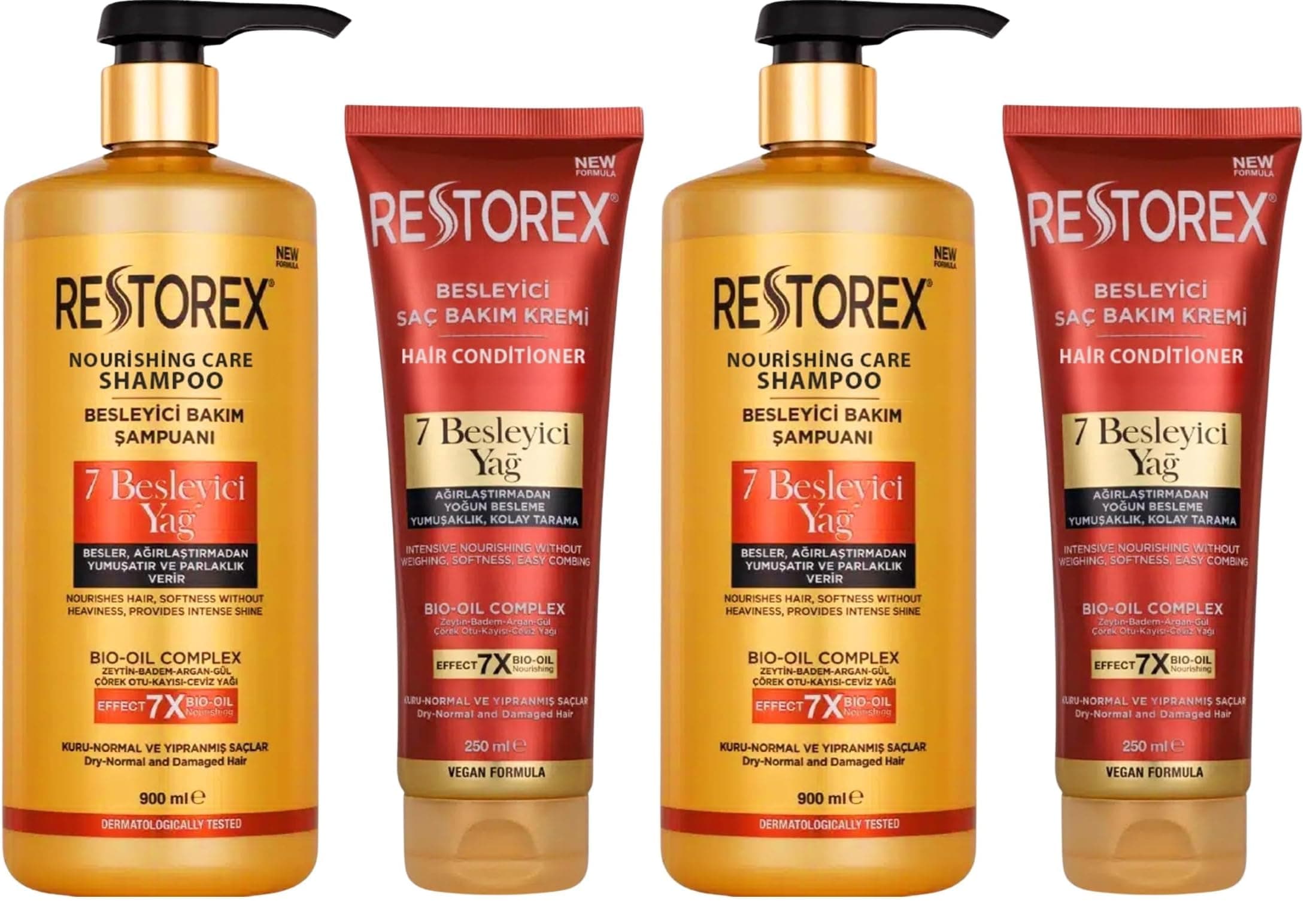 Restorex Besleyici Bakım Şampuanı 900 Mililitre, 7 Besleyici Yağ (2 paketi)