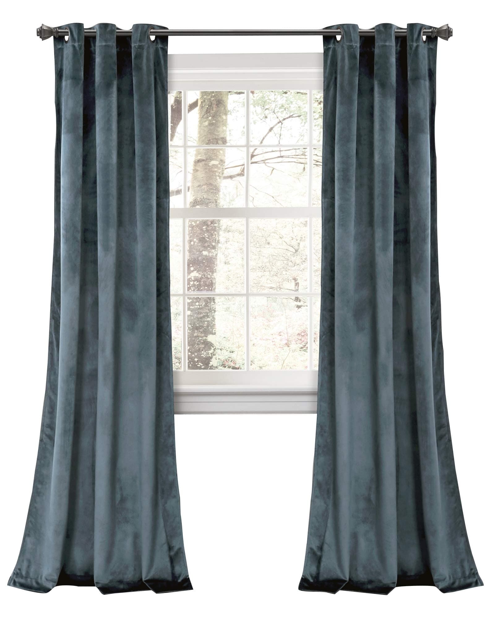 Lush Decor Prima kadife perde, renk bloğu, oda karartması, pencere paneli seti, oturma odası, yemek odası, yatak odası için (çift), 96,5 cm G x 213,4 cm L, mavi