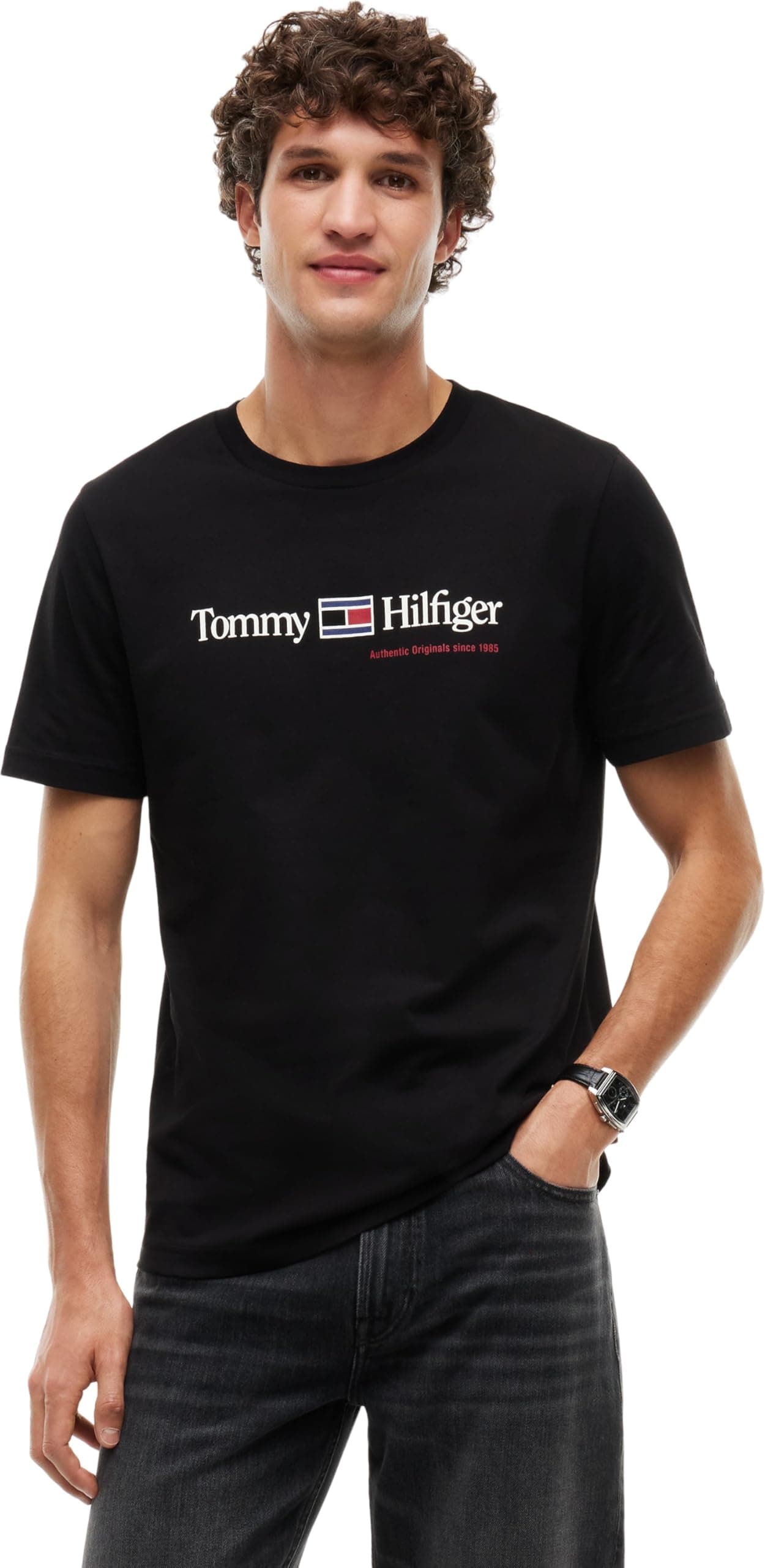 Tommy Hilfiger BRAND LOVE RWB GRAPHIC TEE Shirt Erkek