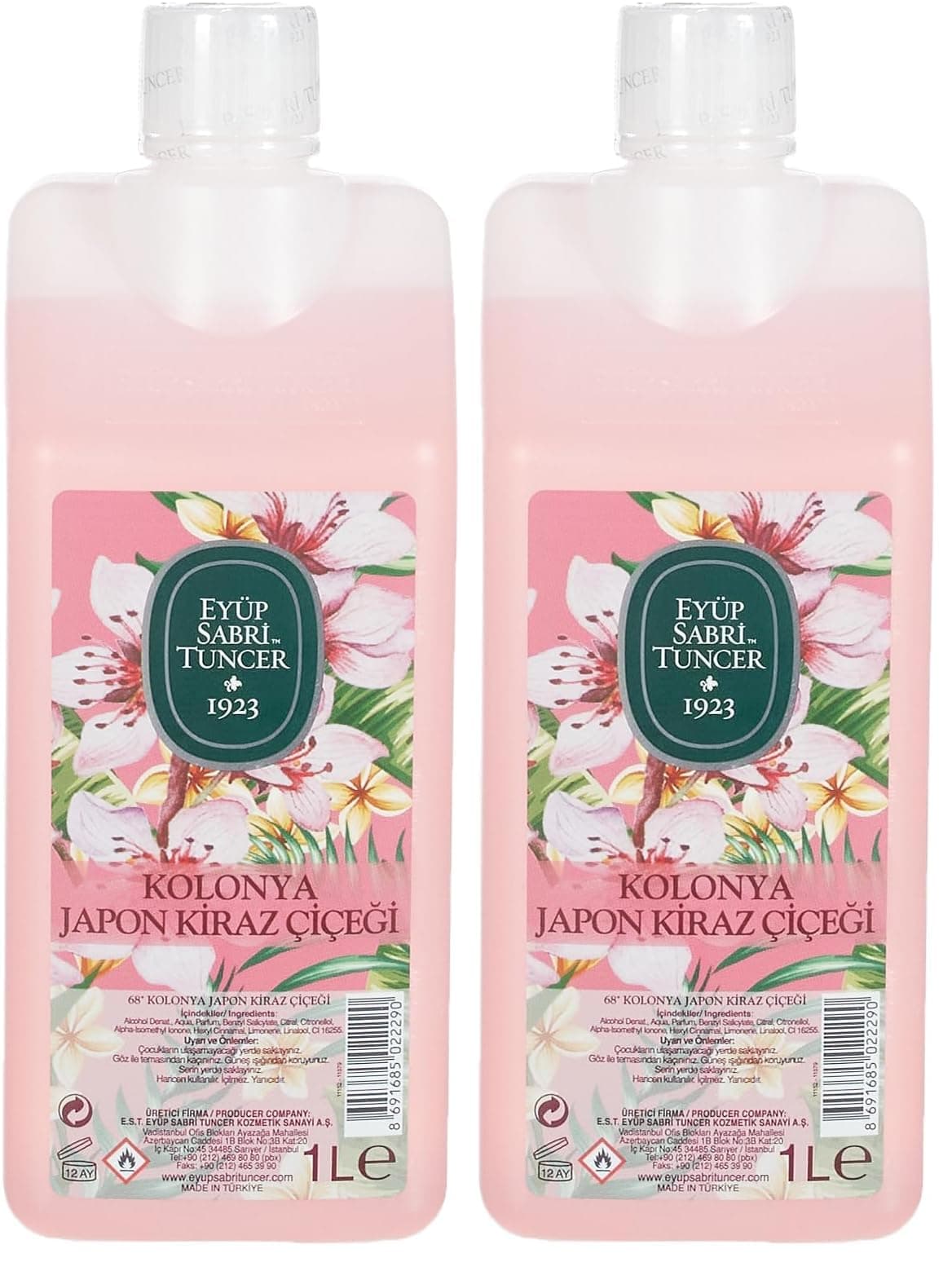 Eyüp Sabri Tuncer Japon Kiraz Çiçeği Kolonyası Bidon (1 Lt) (2 paketi)