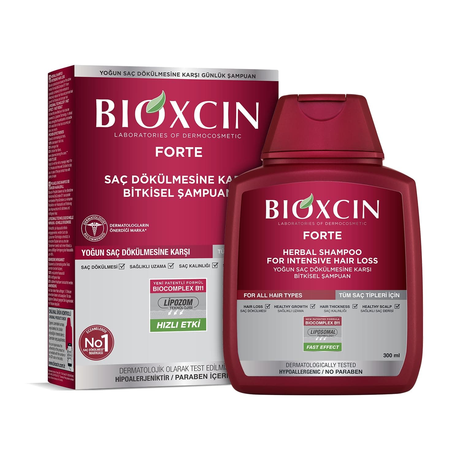 Bioxcin Forte Saç Dökülmesine Karşı Bitkisel Şampuan (1 x 300 ml)