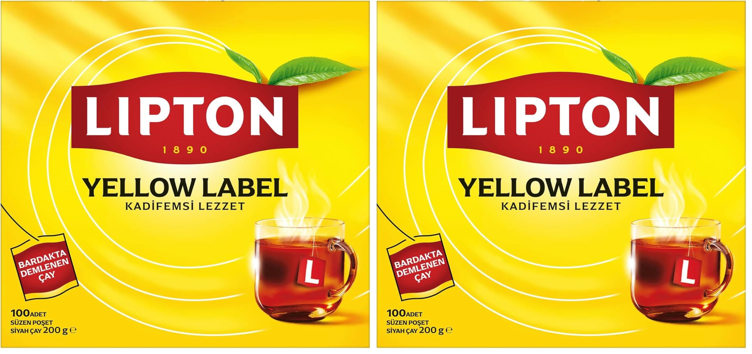Lipton Yellow Label Bardak Poşet Çay 100'Lü, 200G (2 paketi)