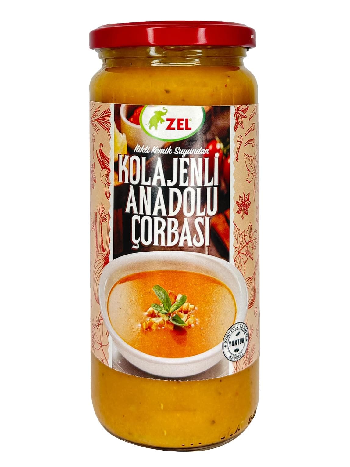ZEL Kolajenli Anadolu Çorbası 480 ml – İlikli Kemik Suyundan, Hazır İçime Uygun, Katkısız, Geleneksel Lezzet, Yüksek Proteinli Sıvı Çorba