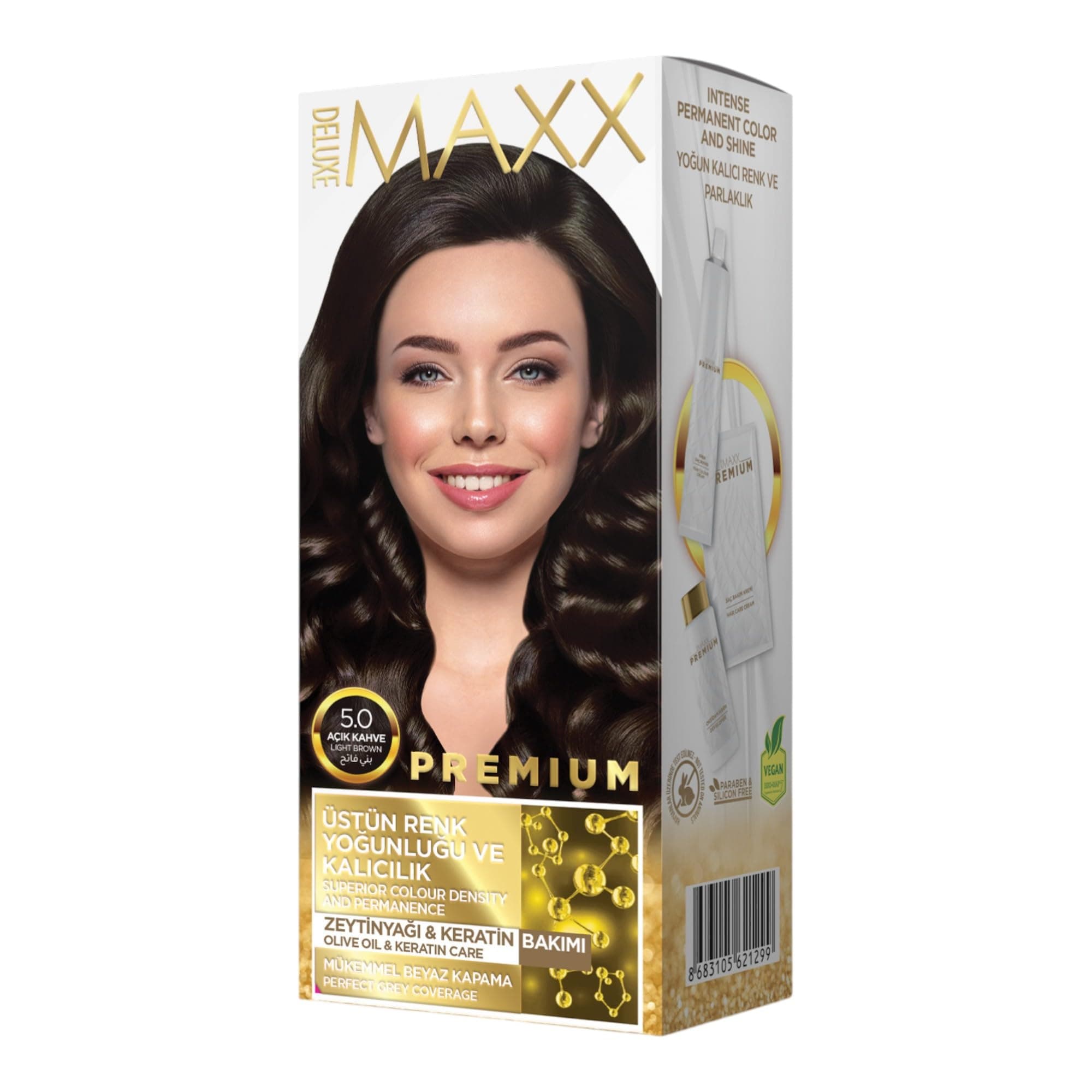 Maxx Deluxe Premıum Yarı Kit Set Saç Boyası 5.0 Açık Kahve