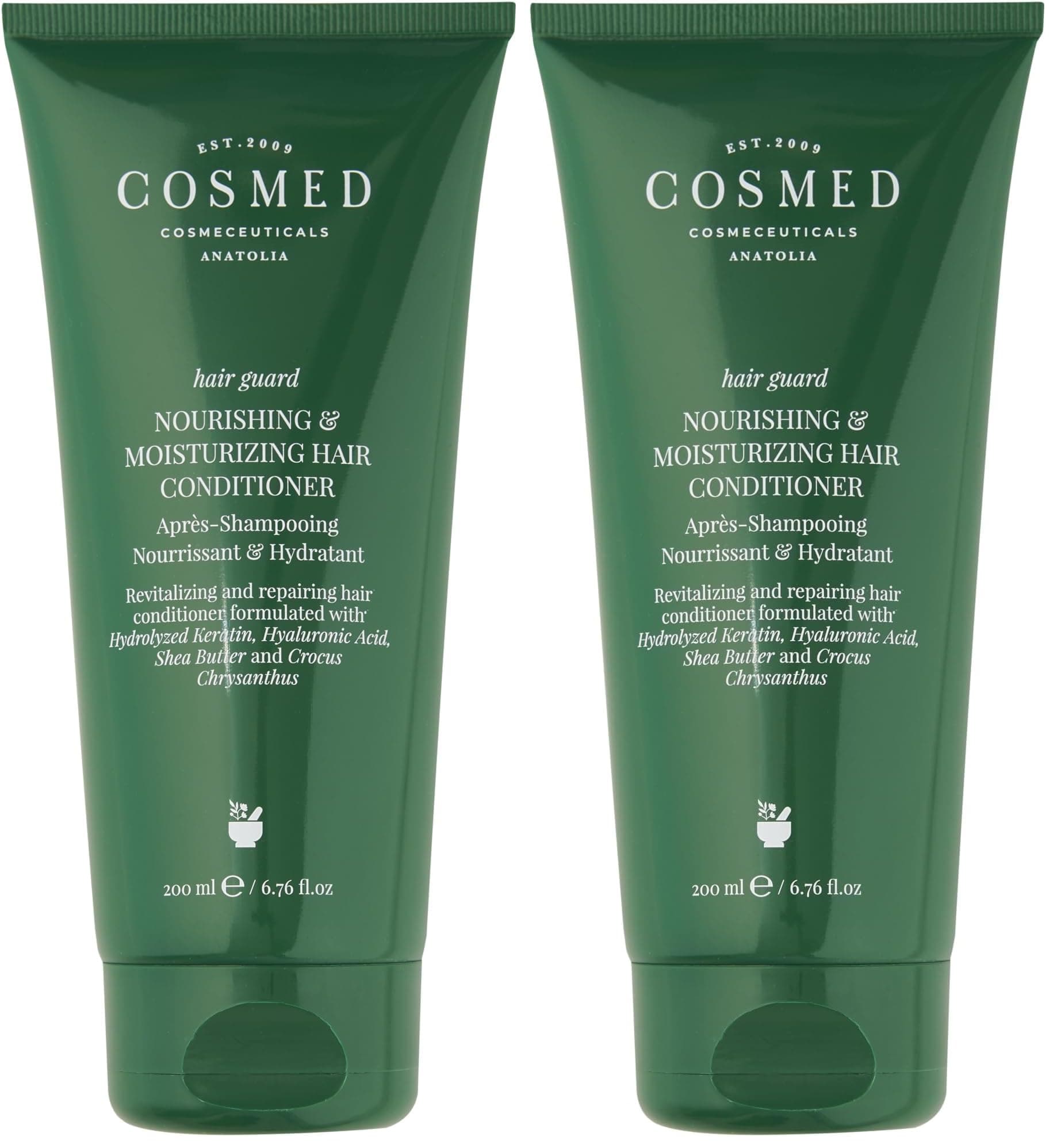 Cosmed Yıpranmış Saçlara Özel Keratin İçeren Nemlendirici Saç Bakım Kremi - Saç Maskesi - Nourishing & Moisturizing Hair Conditioner - 200 ml (2 paketi)