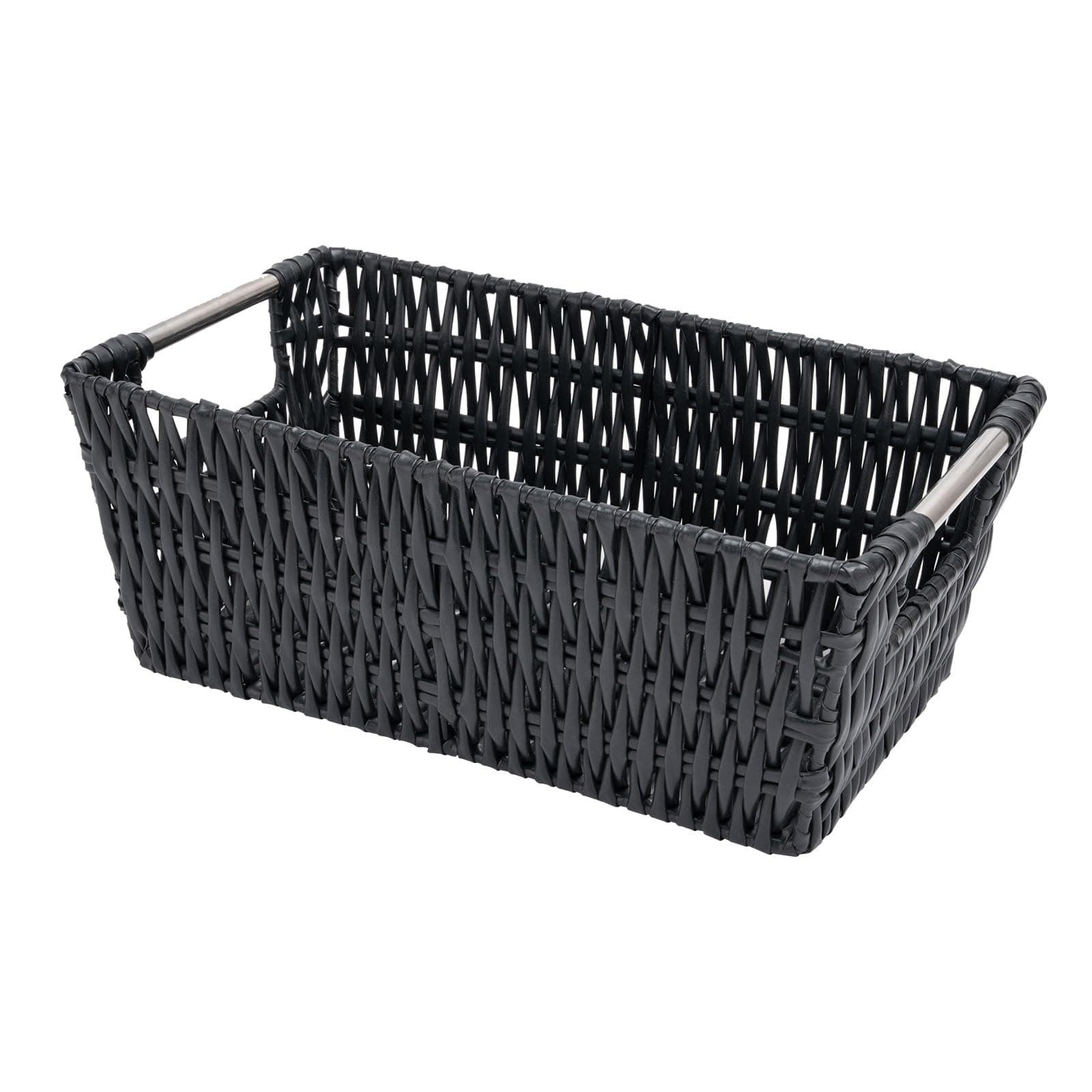 (Black) - Whitmor Rattique Small Shelf Tote, Black