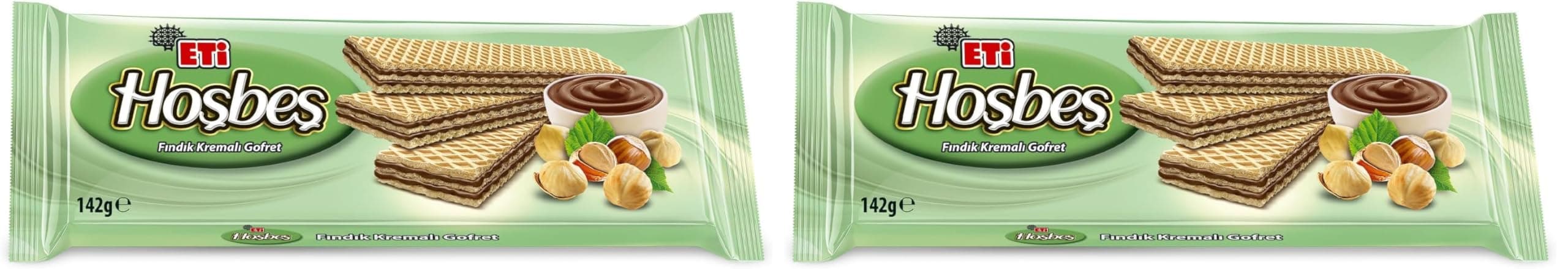 Eti Hoşbeş Fındık Kremalı Gofret 142 g 2li paket