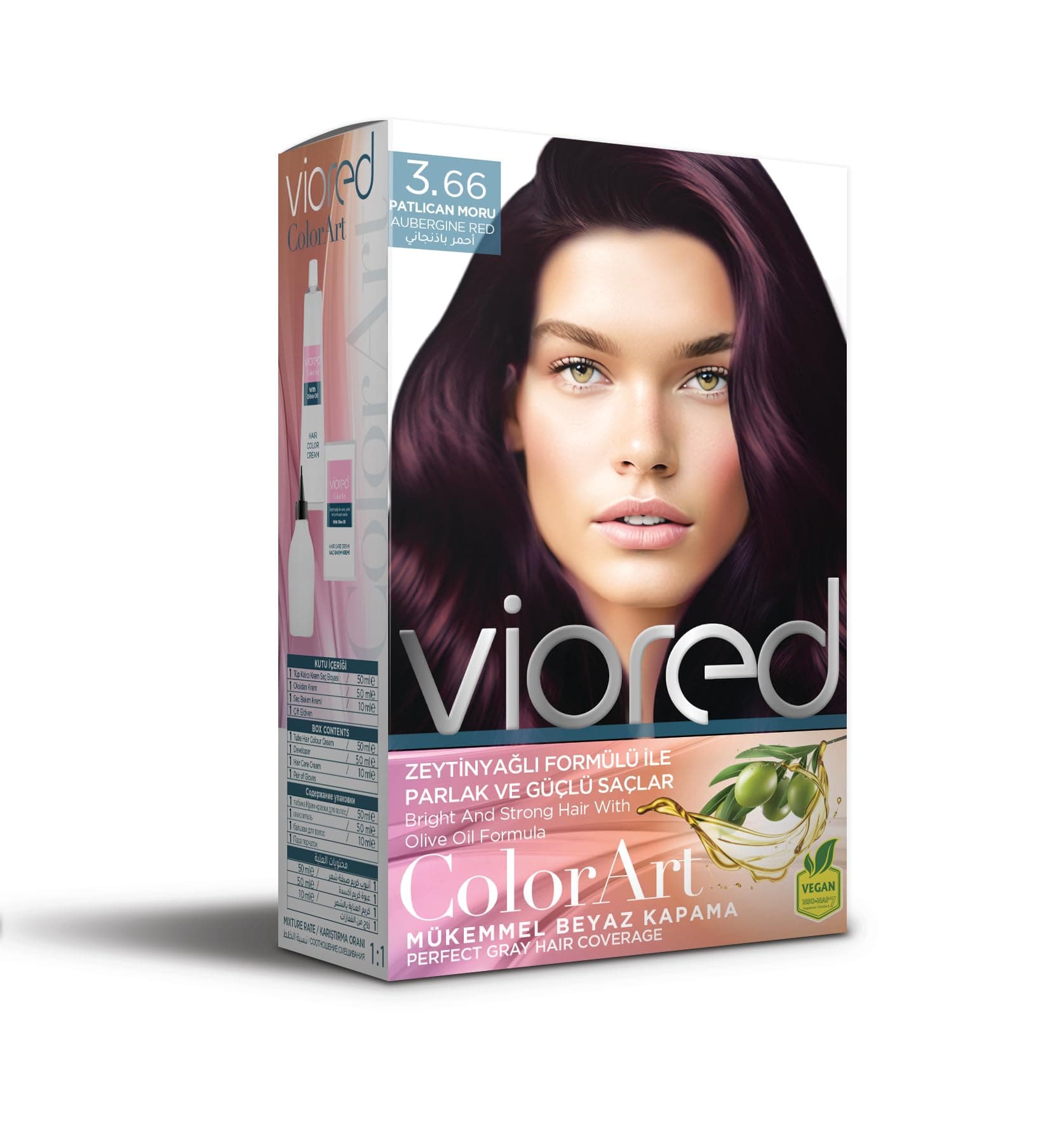 Set Saç Boyası 3.66 Patlıcan Moru