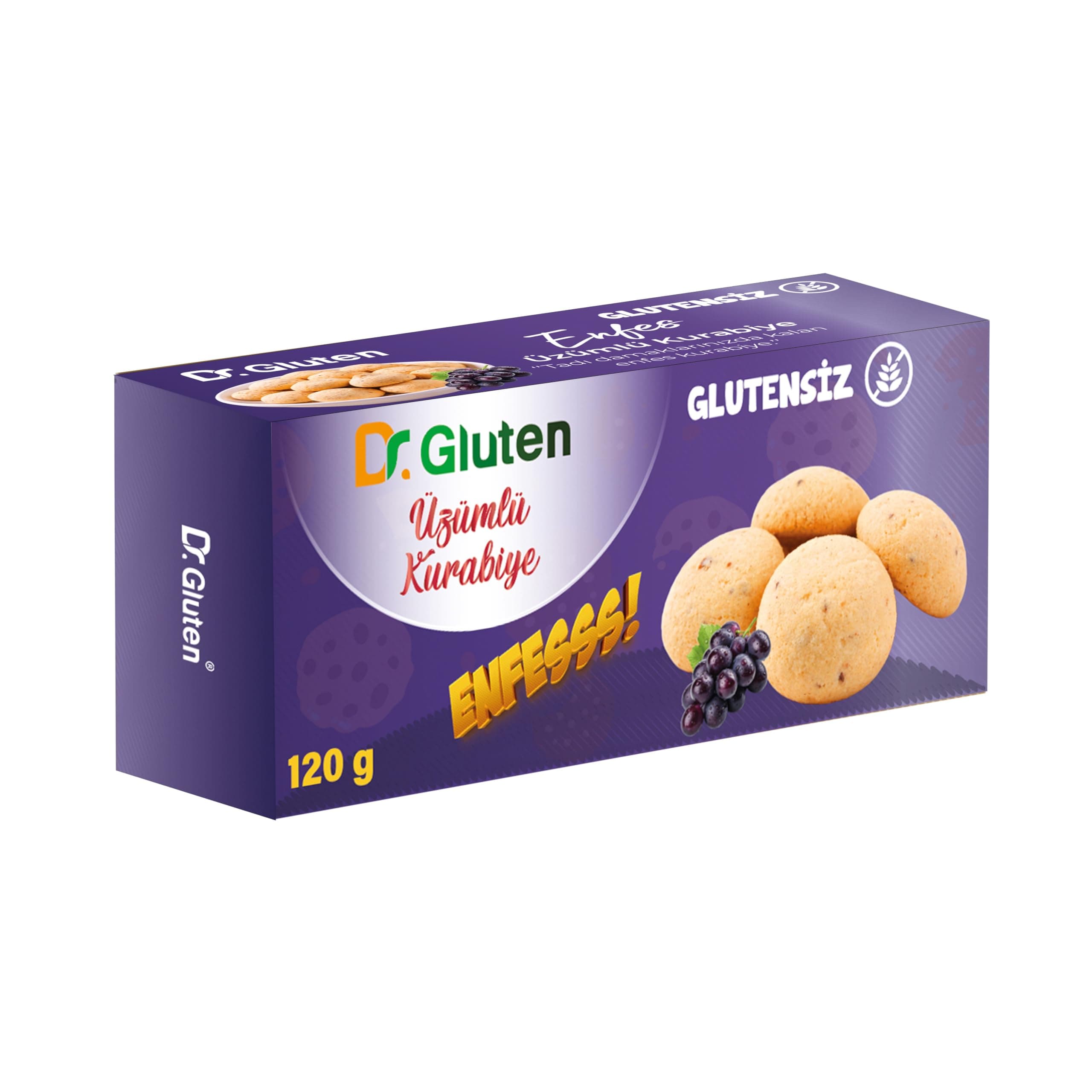 DR. GLUTEN GLUTENSİZ ÜZÜMLÜ KURABİYE 120 gr