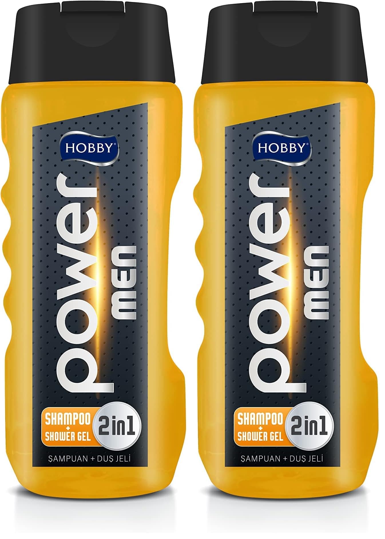 Hobby Men Power 2in1 Duş Jeli ve Şampuan, 400ml 2li paket